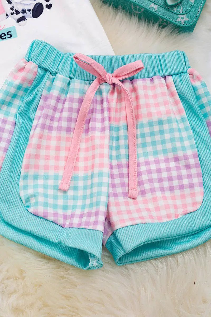 Kids Charm Online The “Cool Girl” Gingham Short Set - Outfit Sets