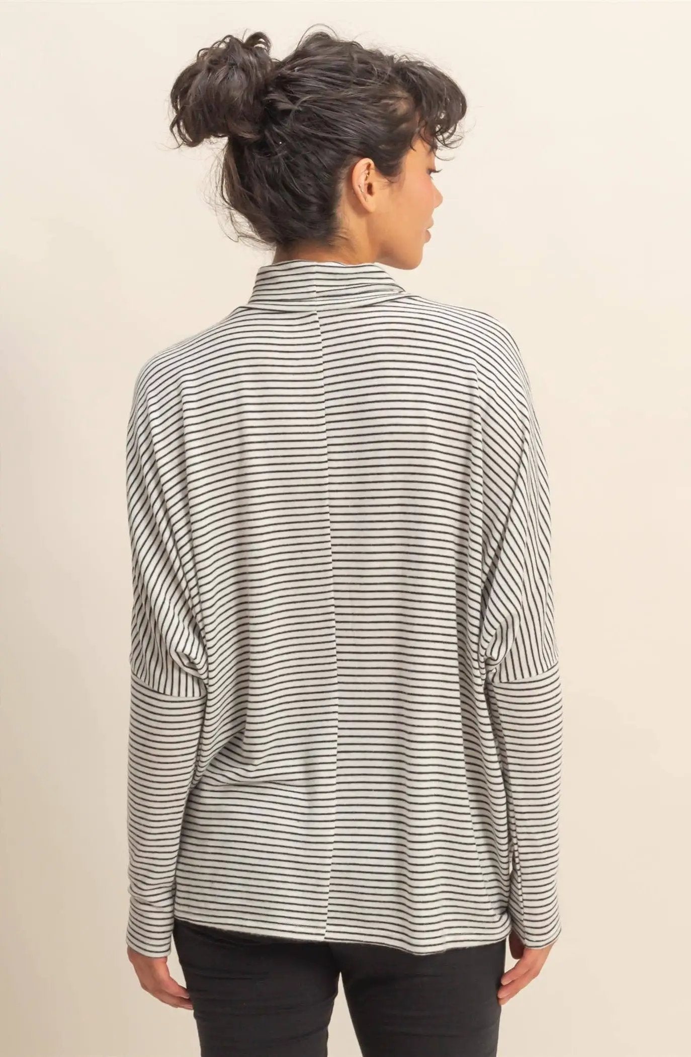 HYFVE HYFVE - Striped Turtleneck Dolman-Sleeve Top - Shirts