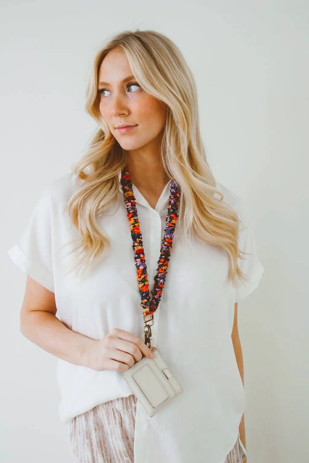 Shop ANDi Shop ANDi - Groovy Bright Floral Lanyard - Lanyards Apparel & Accessories