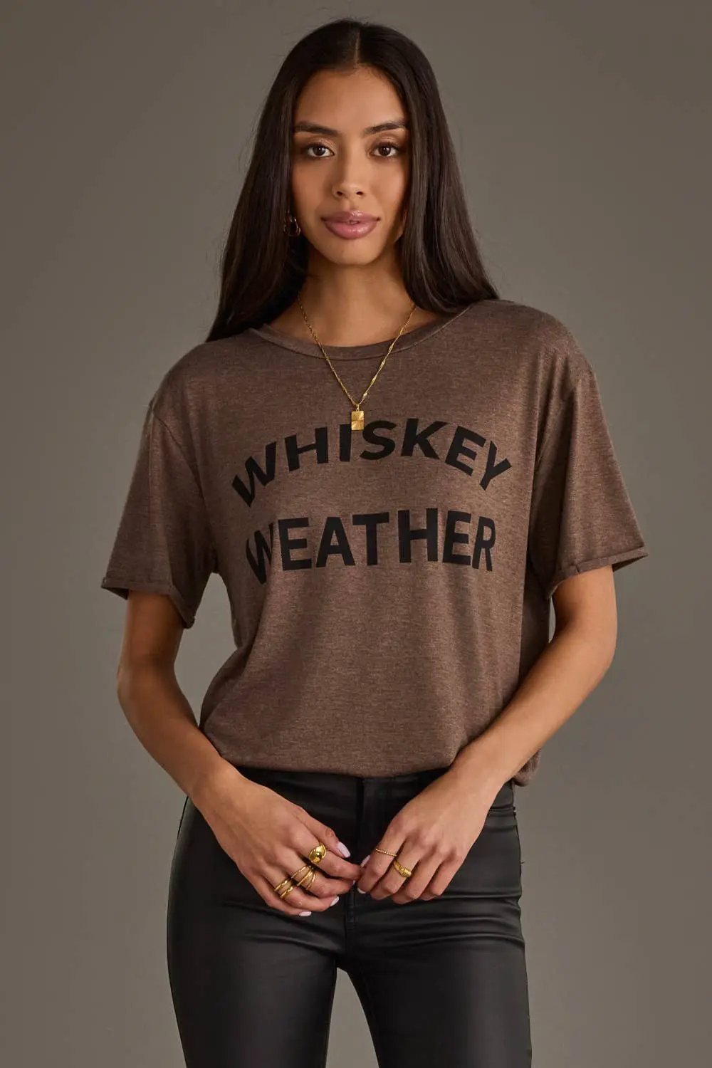 Panache Apparel Co. The Whiskey Weather Tee: Dark Brown - T-Shirts