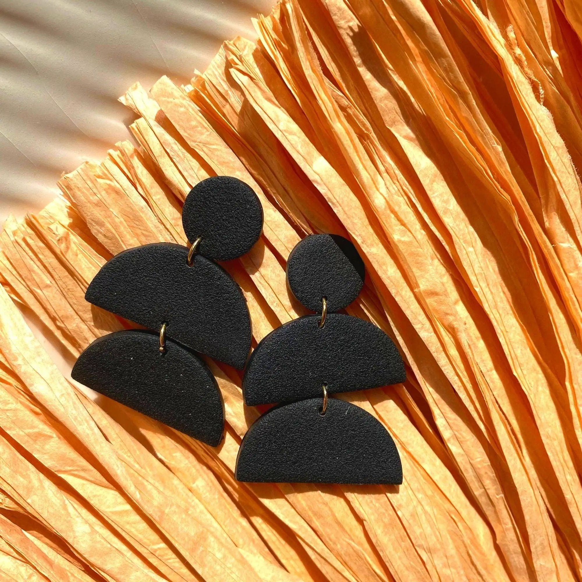 Blush and Bash Studio Blush and Bash Studio - Abstract Black Dangle Earrings - Earrings