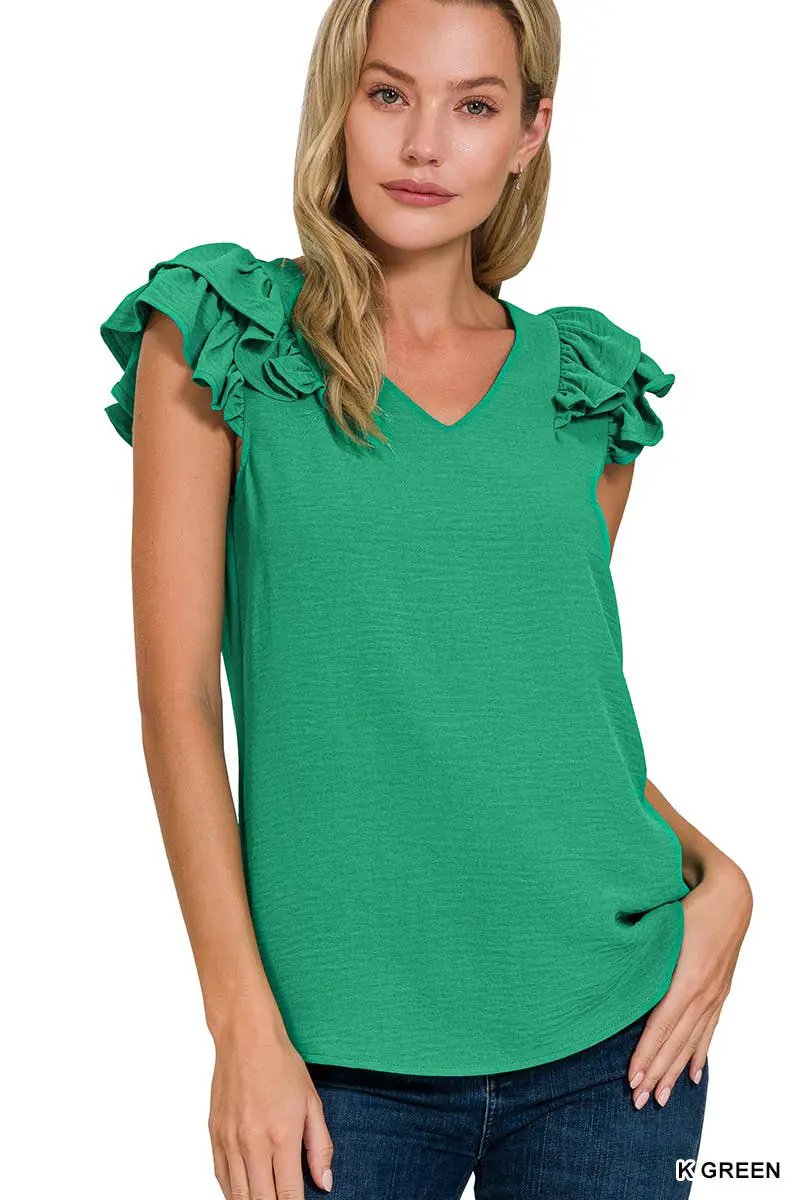Zenana Zenana Ruffle Sleeve Blouse Collection - Blouses Ruffle Sleeve Blouse