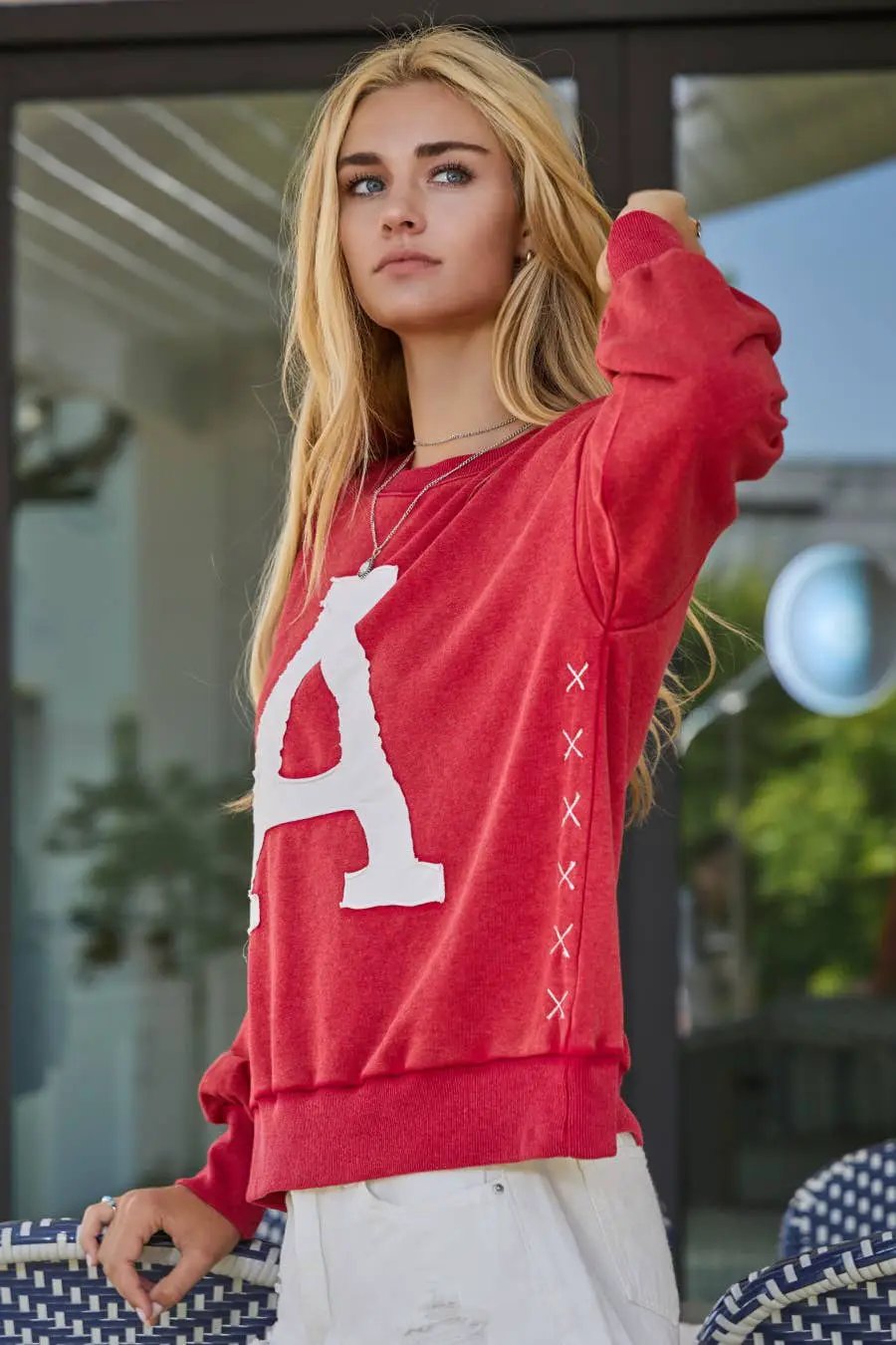 Oddi Oddi ‘Give Me An A’ Acid Washed Gameday Sweatshirt - Sweatshirts A sweatshirt