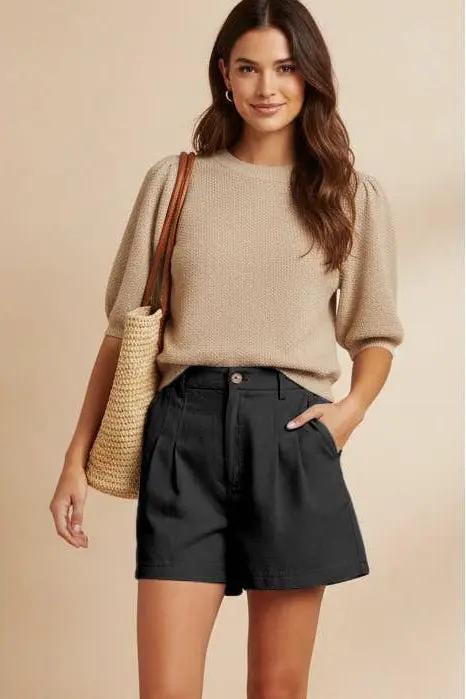 Naked Zebra The Soft Matte Pull-on Shorts: Black - Shorts shorts
