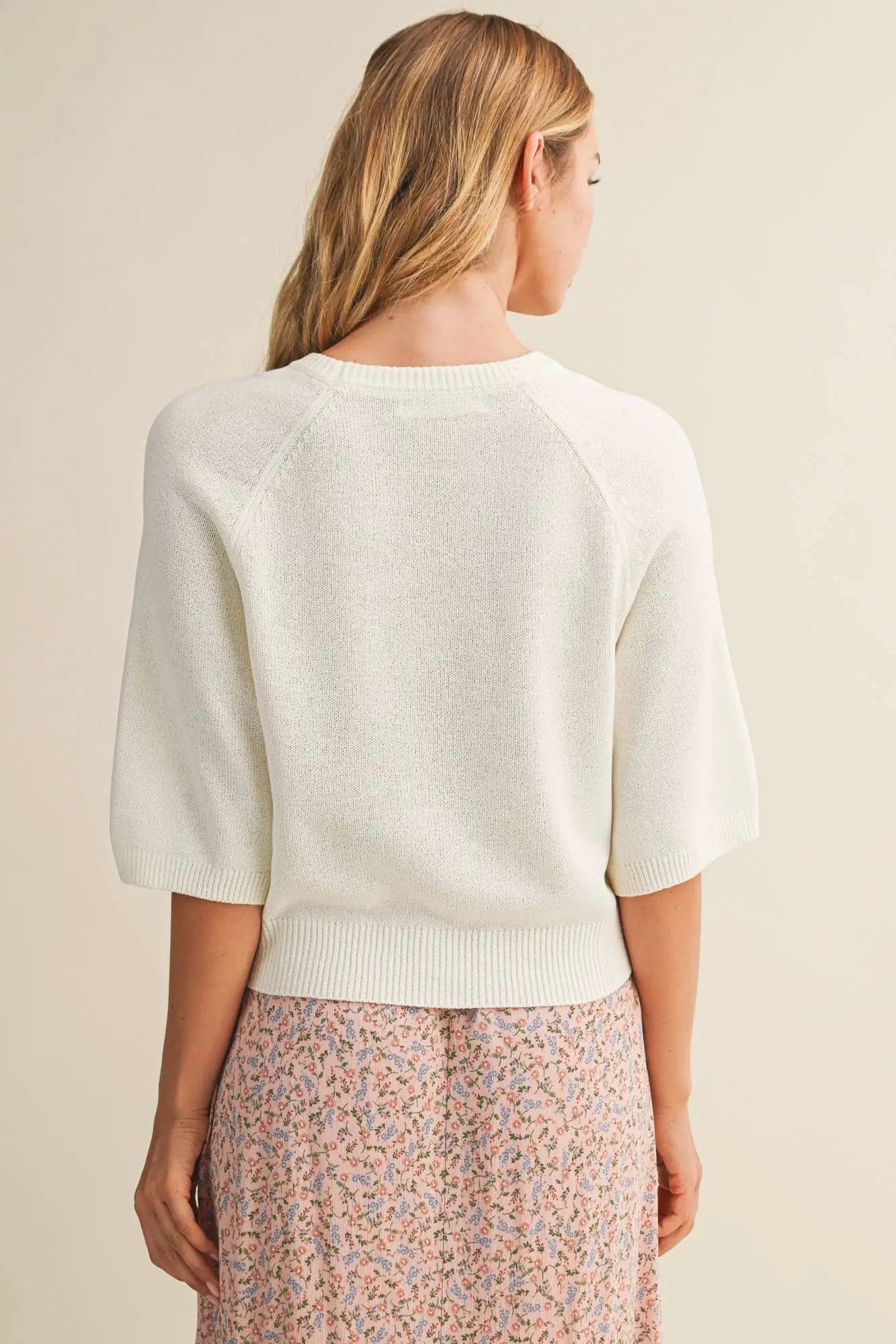 Mustard Seed Mustard Seed - RAGLAN SHORT SLEEVE SWEATER - Sweaters