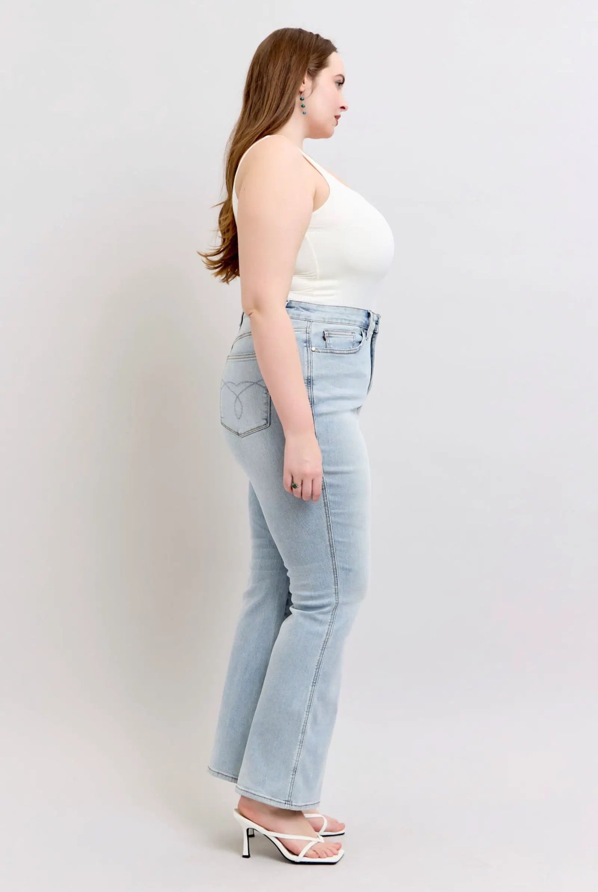 Judy Blue The High Waist Tummy Control Bootcut CURVY Denim Jeans: SHORT & REG Inseam - Jeans Judy Blue High Waisted Tummy Control Bootcut Jeans
