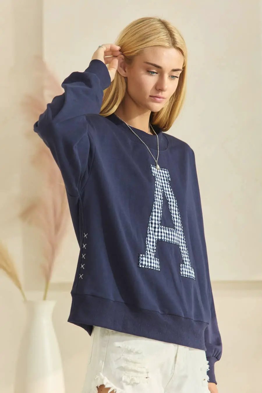 Oddi Oddi - A Patched Gameday Pullover Sweatshirt - Sweatshirts Game Day Sweatshirt