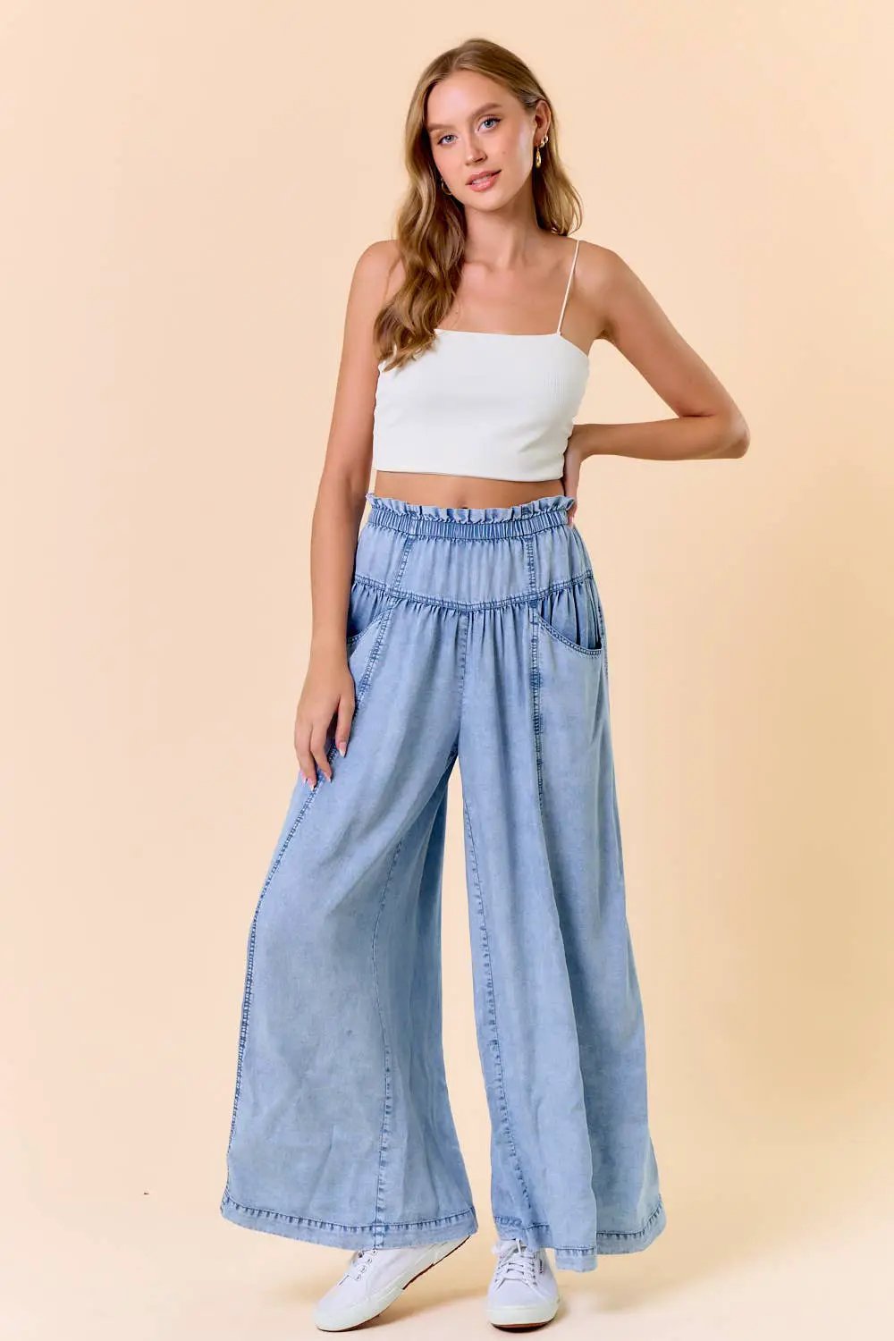 Doe and Rae The Blue Skies TENCEL Wide-Leg Pants - Jeans