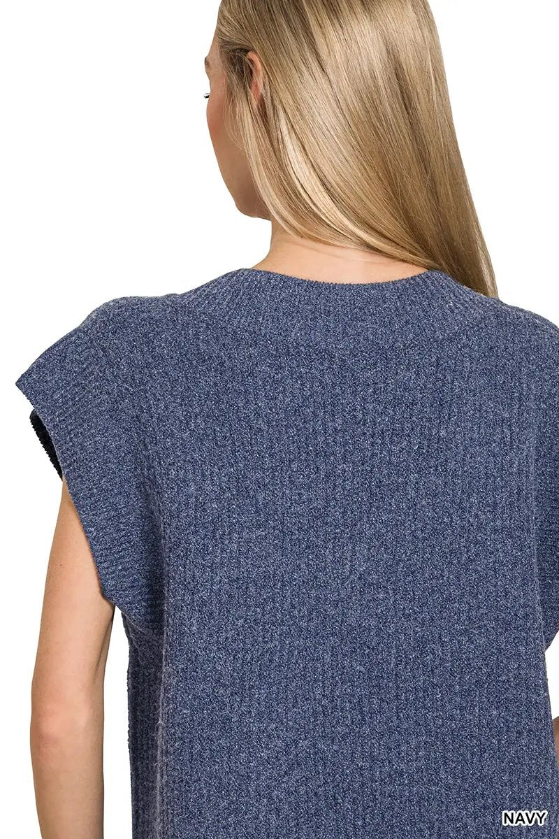 Zenana Zenana V-Neck Sweater Vest - Sweaters Zenana V-Neck Sweater Vest