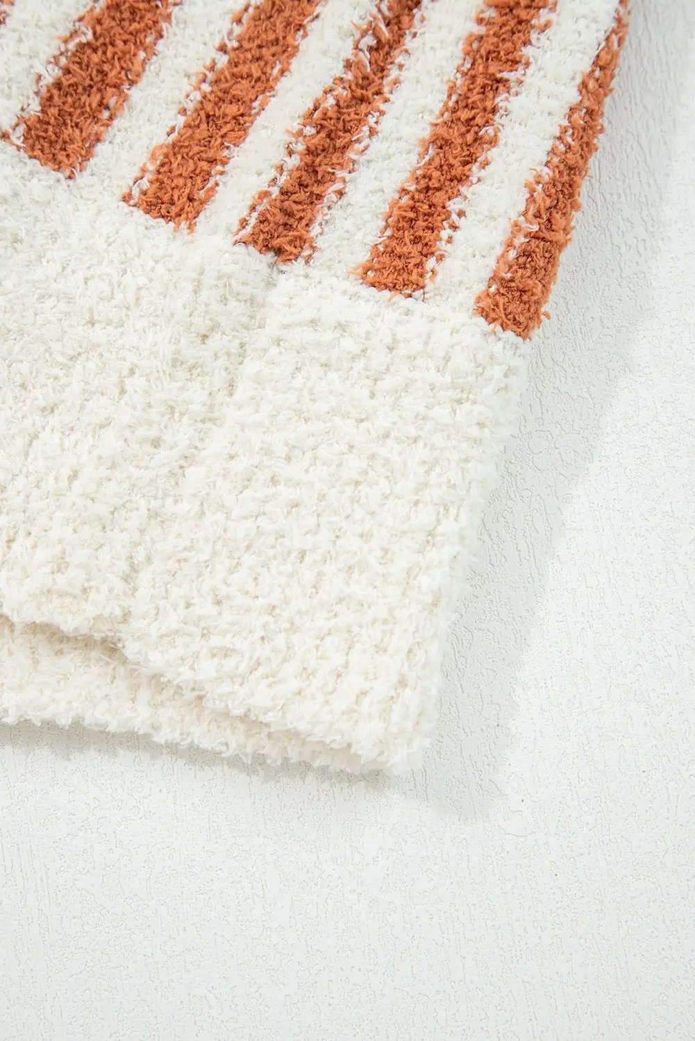 Grateful Threads Boutique Pumpkin Stripe Cowl Neck Sweater - Sweaters Orange Stripe Cowl Neck Drop Shoulder Sweater