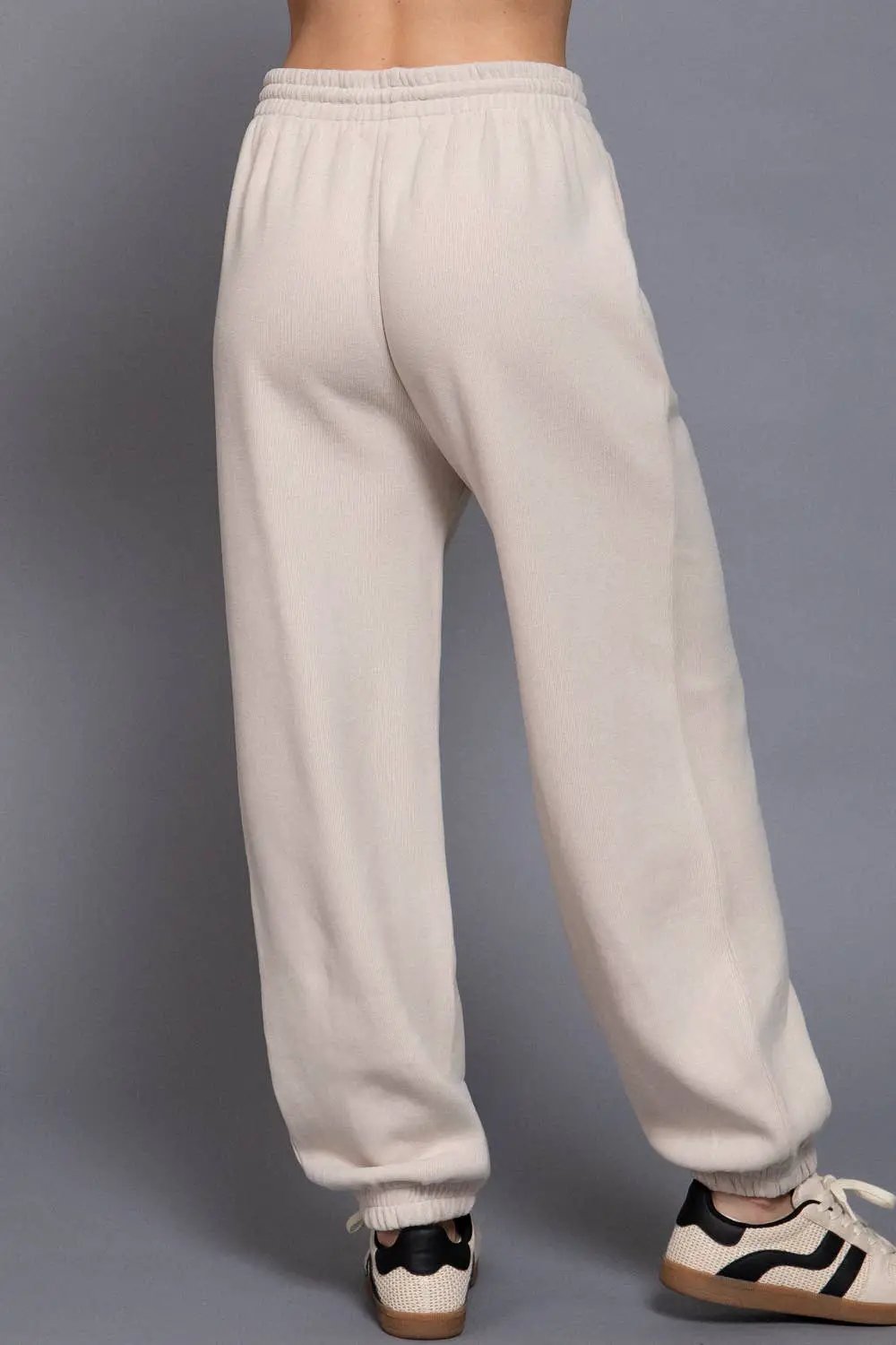 Active Basic | Active USA Active Basic | Active USA - Beige Elastic Waist Soft Jogger Pants - Joggers