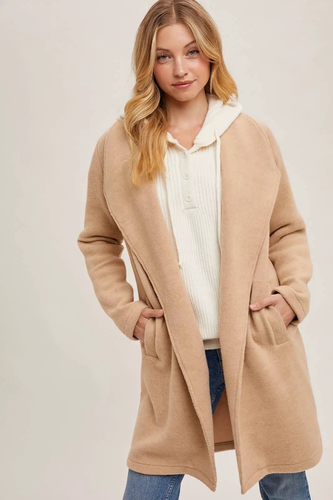 Bluivy Bluivy - OPEN FRONT KNIT COAT JACKET - Wrap Coats