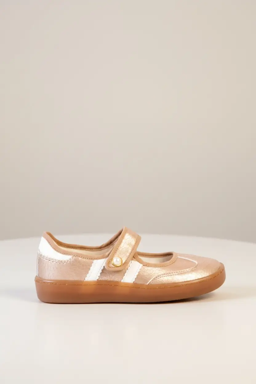 Maker's Shoes The Easy Street Mary Jane Sneaker: Rose Gold - Sneakers