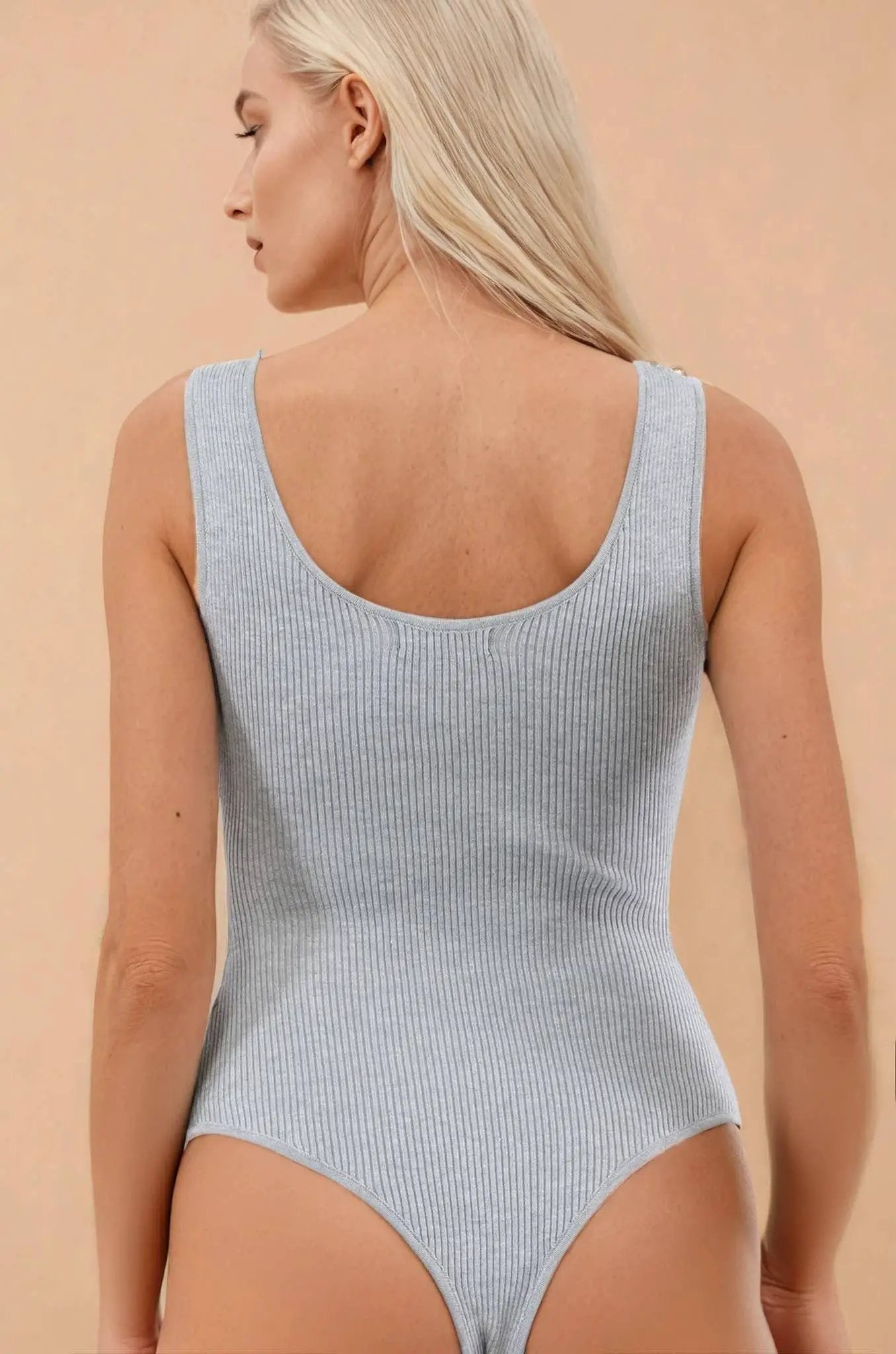 WISTERIA LANE Wisteria Lane - Everyday Essential Ribbed Fine Knit Bodysuit - Bodysuits