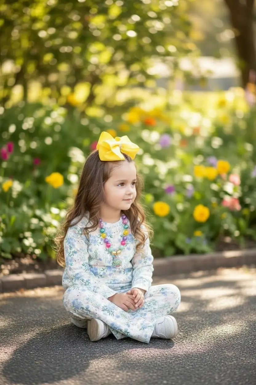Kids Charm Online Kids Charm Online - Easter bunny printed girls 2 piece set. - Outfit Sets
