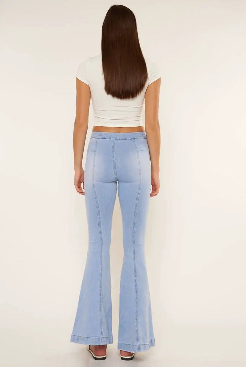 Nature Denim The High Rise 80’s Flare: Light Wash - Jeans