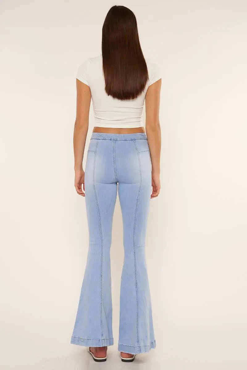 Nature Denim The High Rise 80’s Flare: Light Wash - Jeans