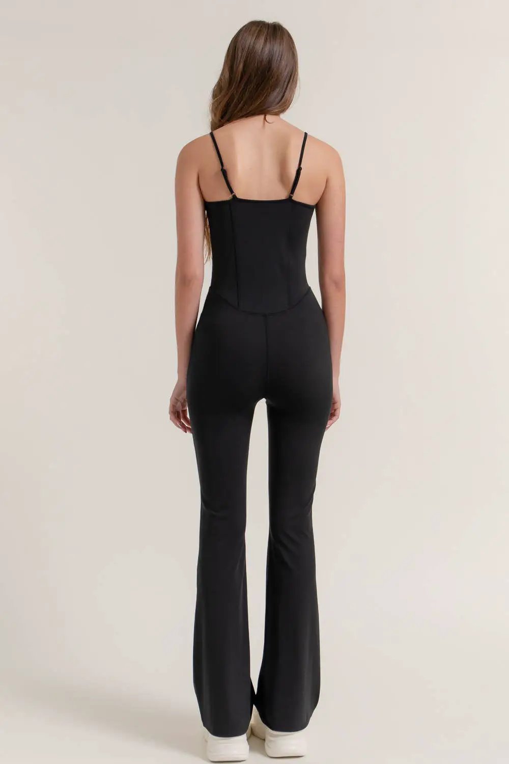 Active Basic | Active USA Active Basic | Active USA - Activewear Cami Flare Jumpsuit in Black - Leotards & Unitards Activewear Cami Flare Jumpsuit