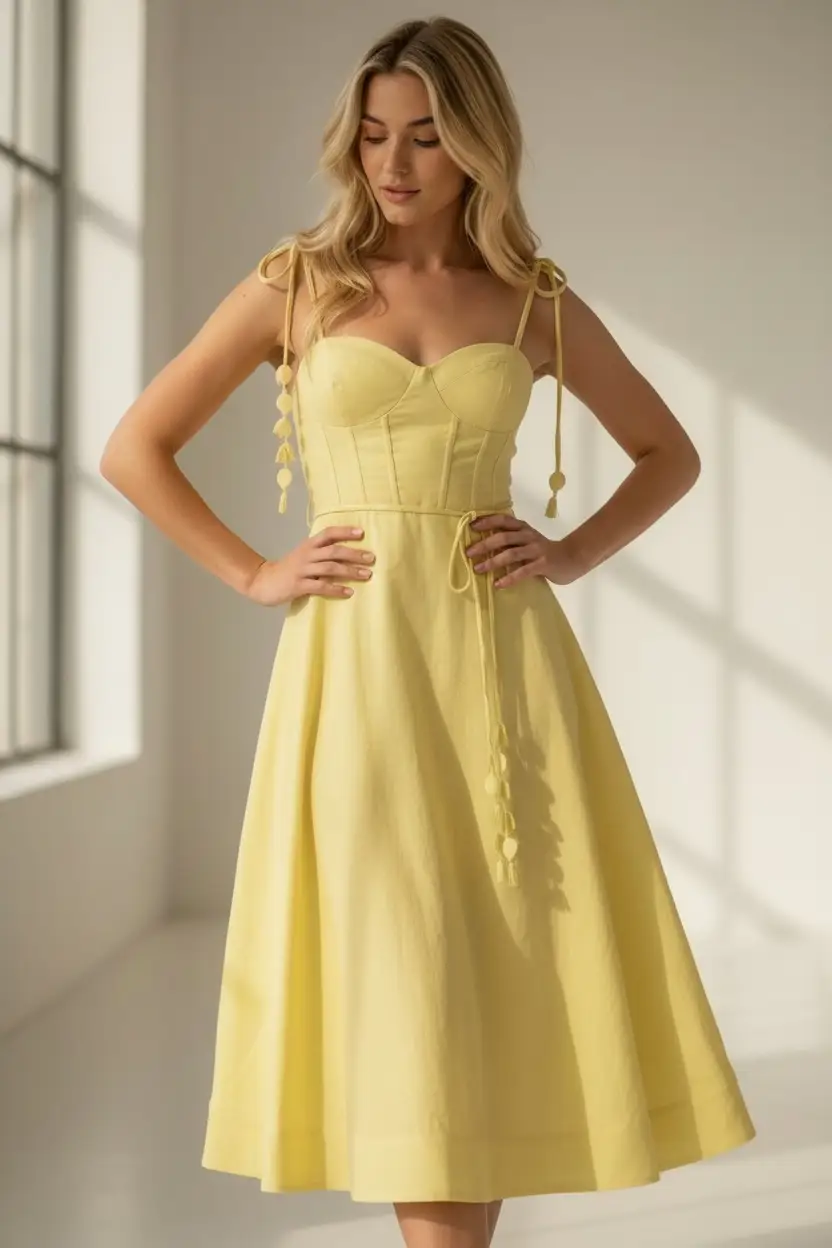 Endless Blu The Butter Bloom Tie-Strap Dress - Dresses