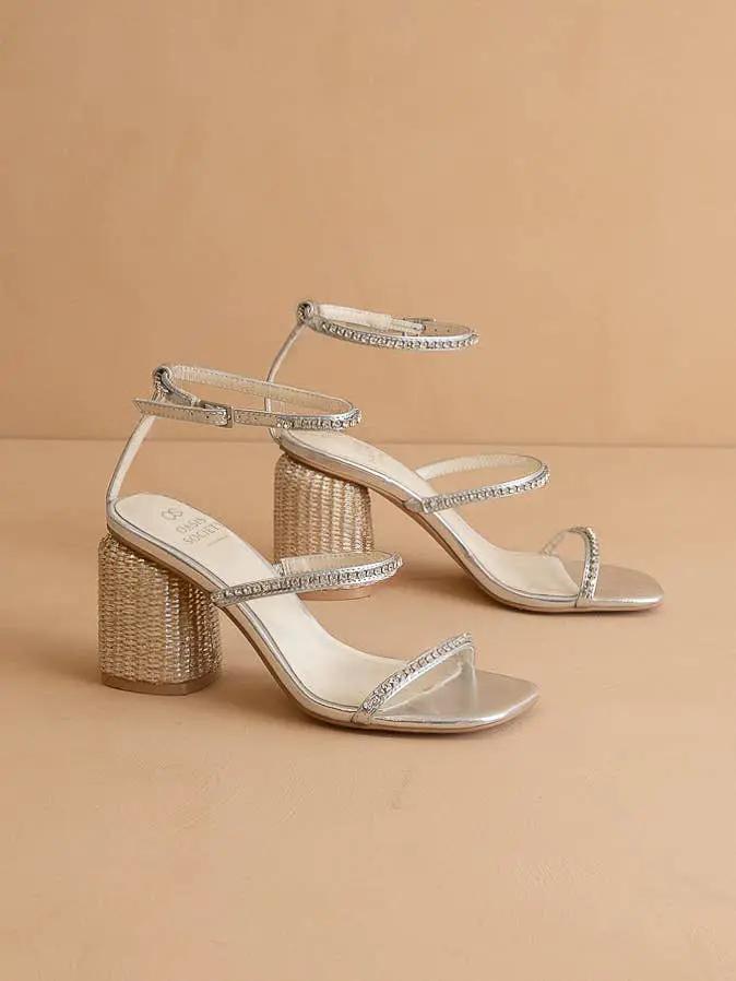 OASIS SOCIETY The Destiny Metallic Rhinestone Sandal - Heels