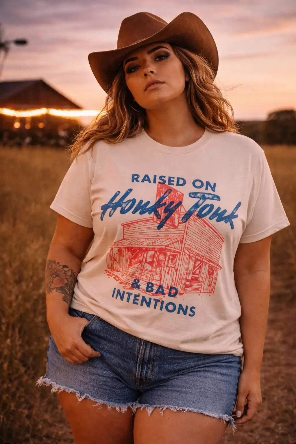 Willow Poppy Raised Wild Honky Tonk Tee - T-Shirts