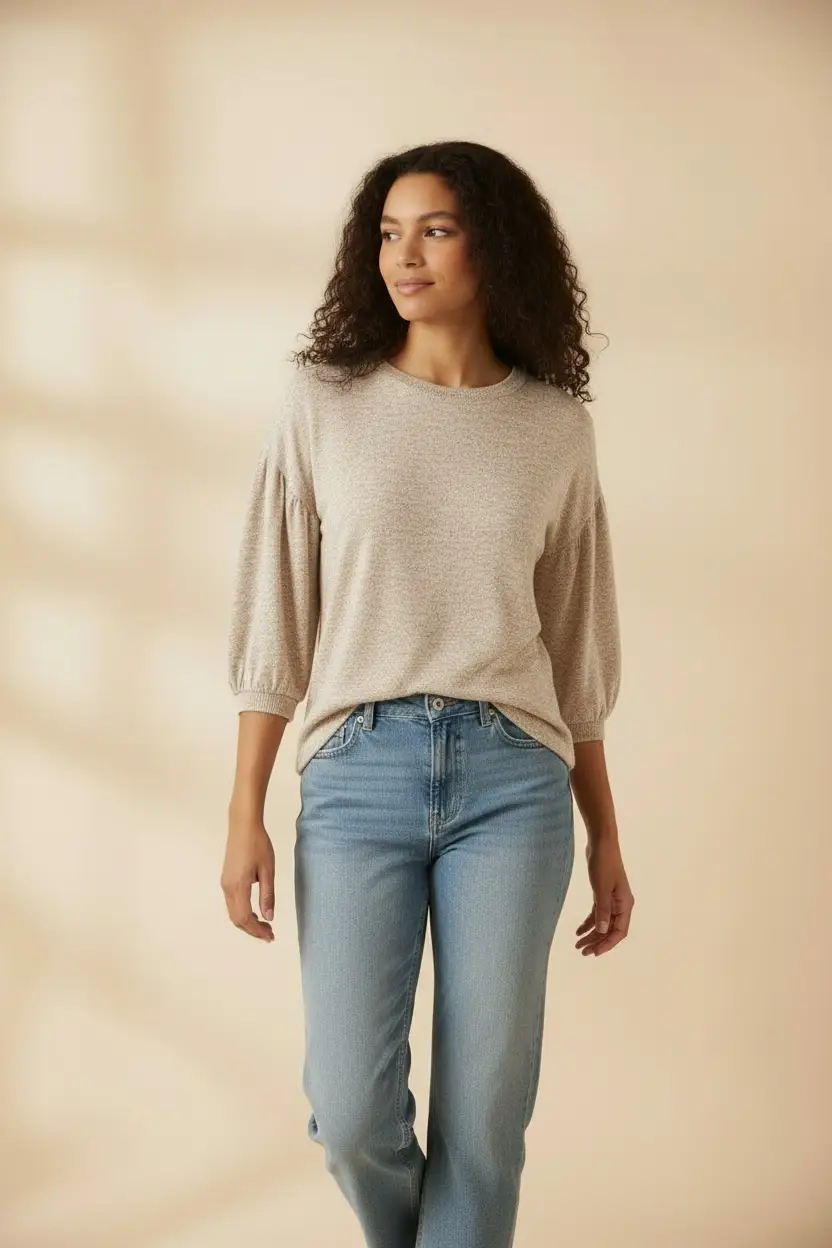 Cherish The Soft Season Puff Sleeve Knit Top - Sweaters