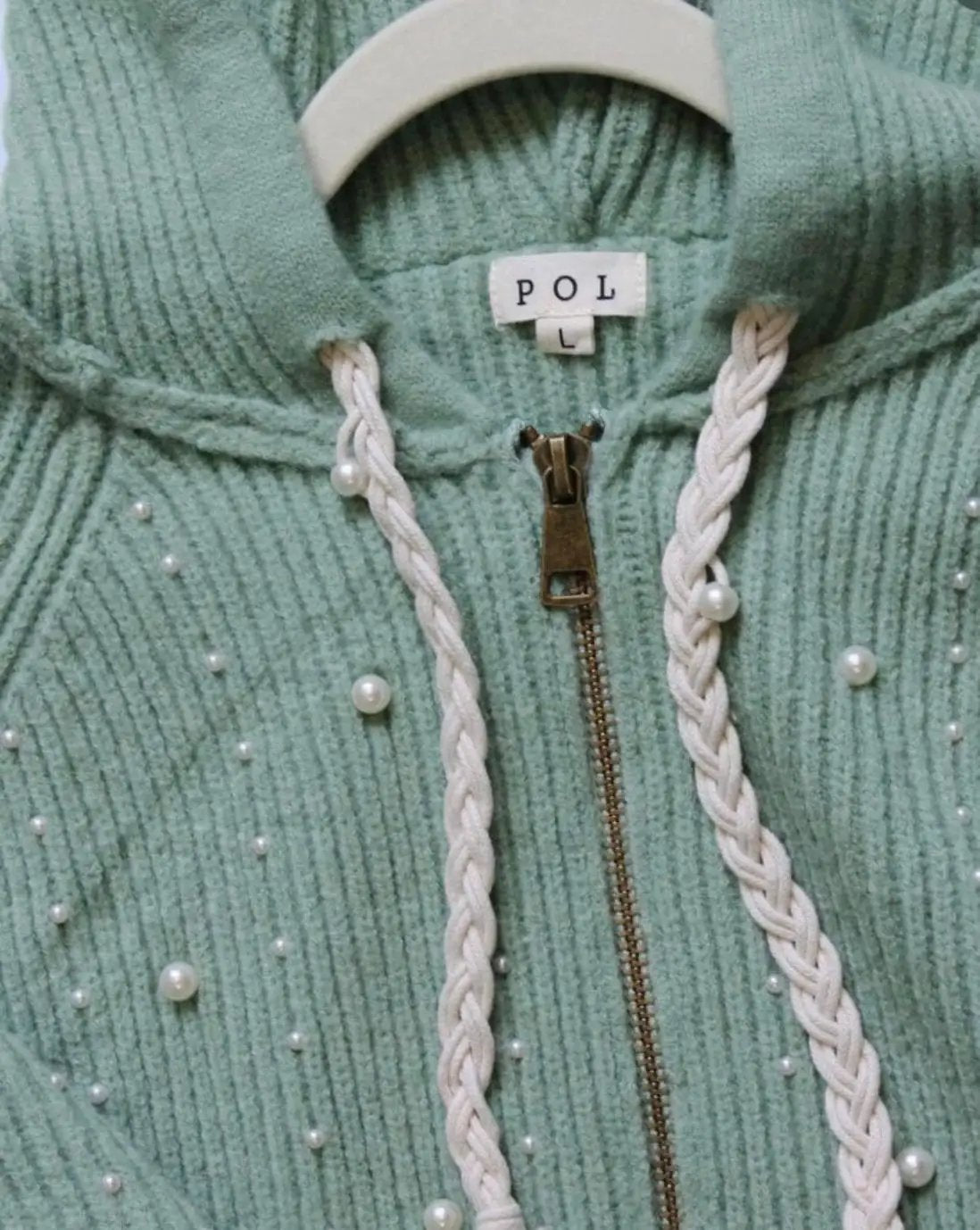 POL POL Pearl Trim Sweater Cardigan - Sweaters