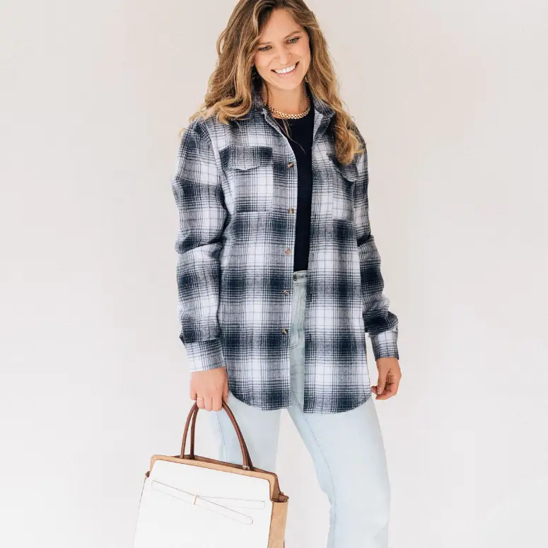 HAHA MAMA Clothing Lightweight Navy Flannel - ADULT UNISEX - Overshirts