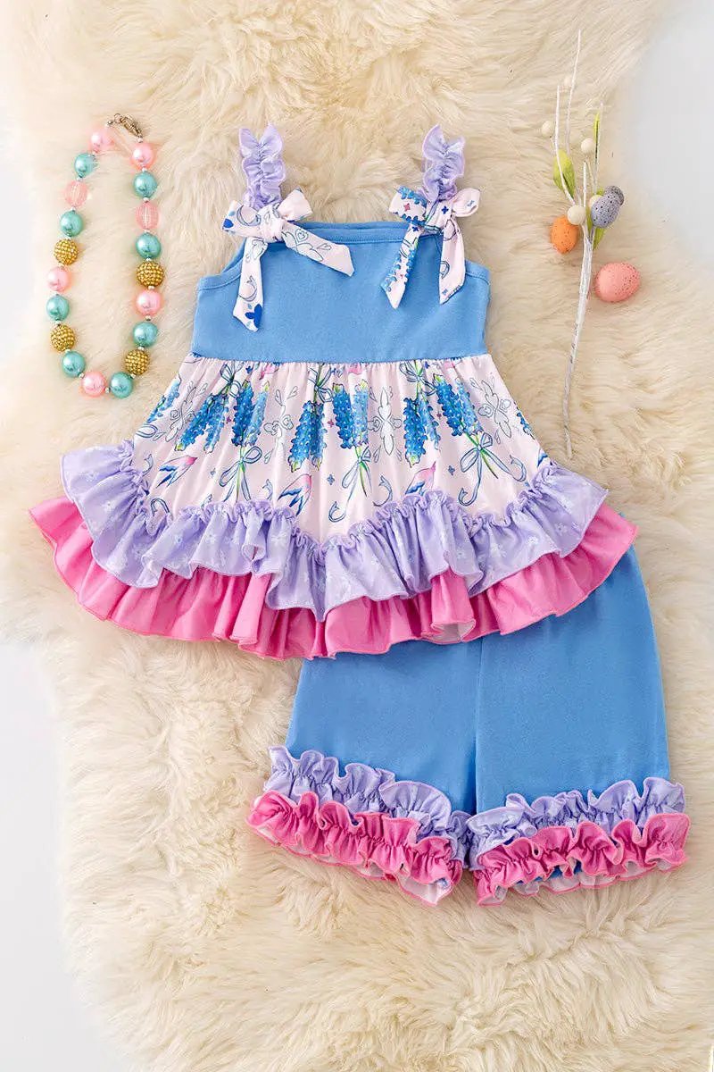 Kids Charm Online The Bluebonnet Ruffle Top & Short Set - Baby & Toddler Outfits