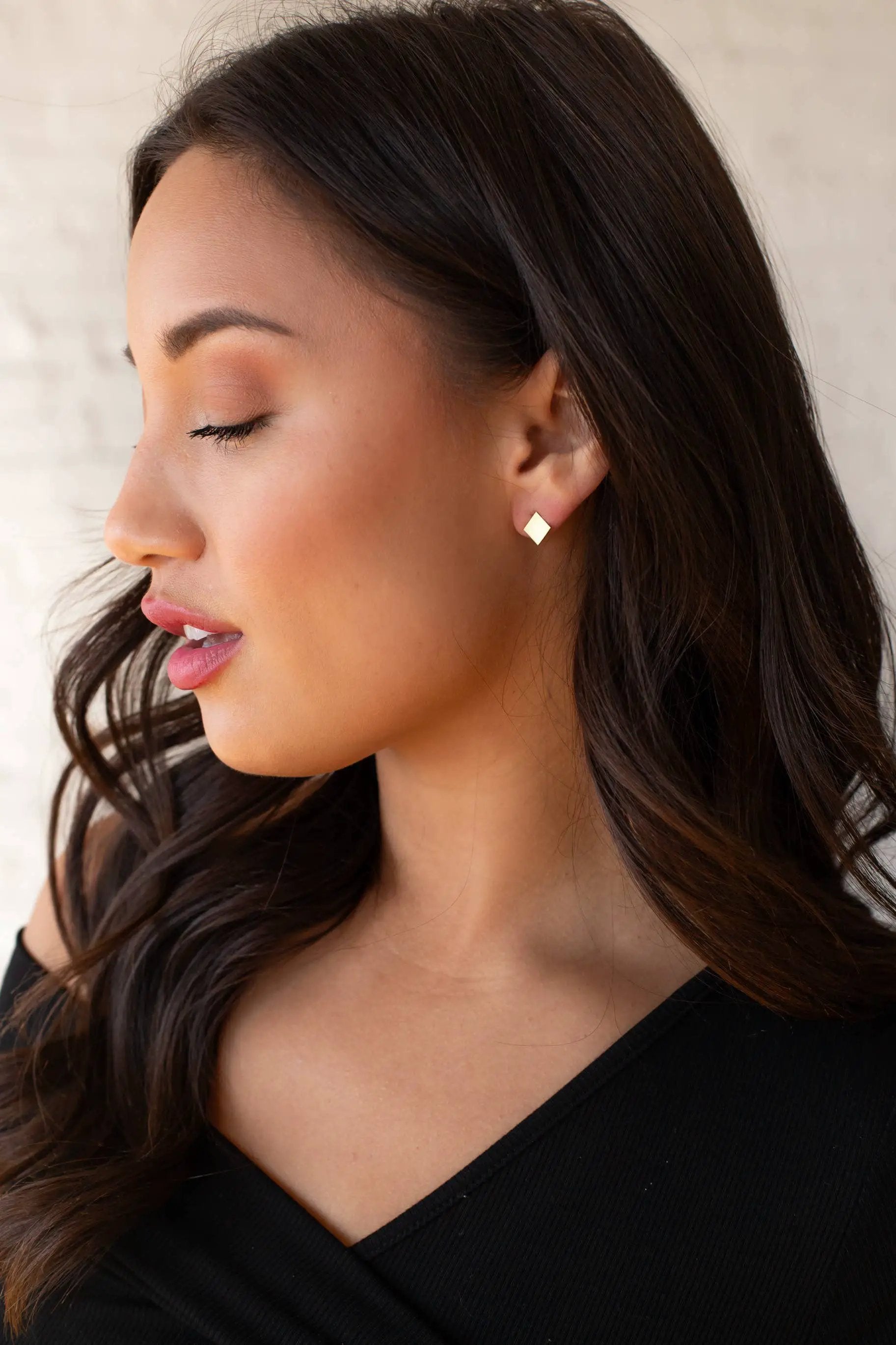 Panache Apparel Co. Gold Square Stud Earrings - Earrings
