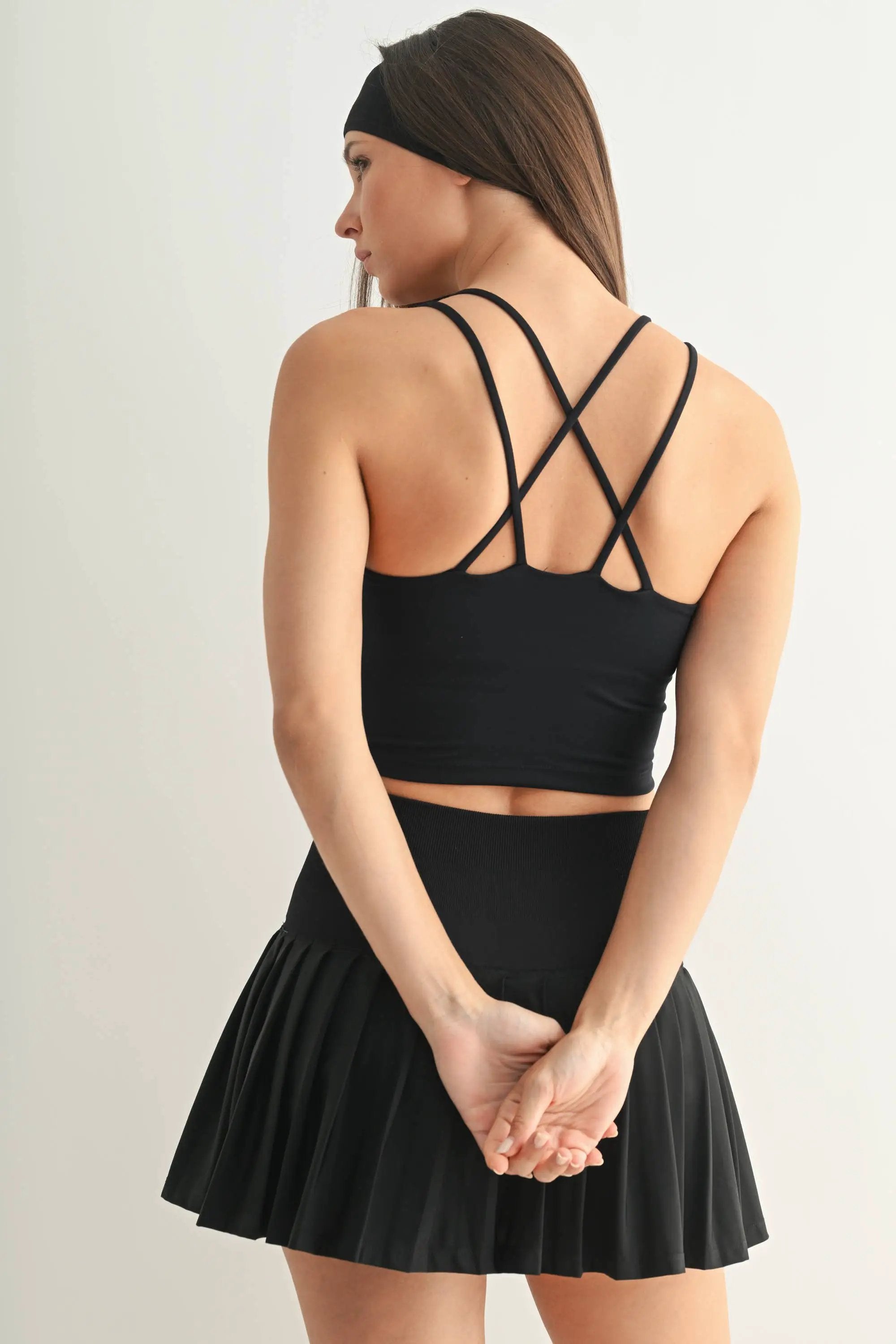 Mono B Mono B - Venice Cloud Light Criss-Cross Sports Bra - Sports Bras Mono B - Venice Cloud Light Criss-Cross Sports Bra