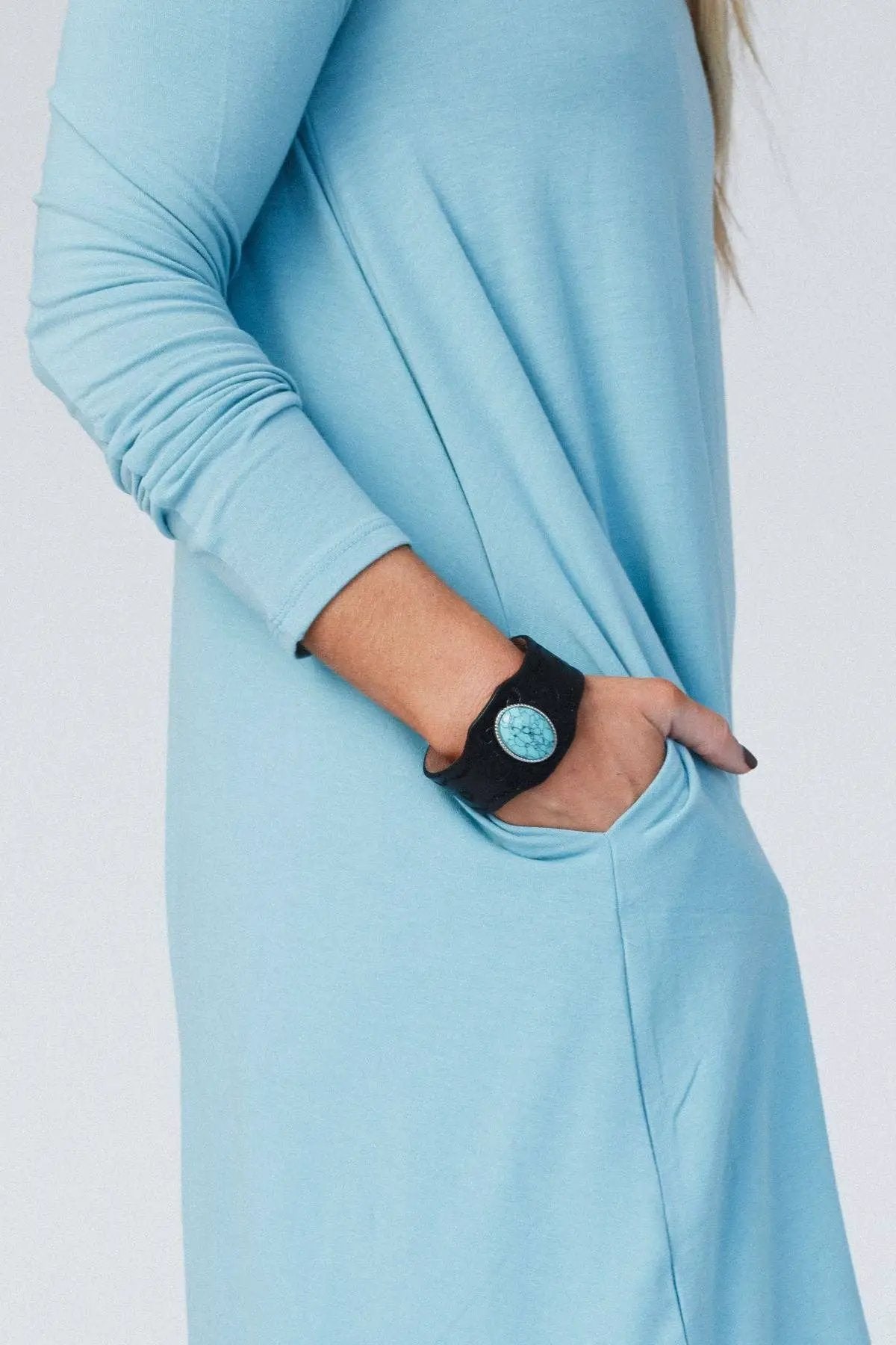 Three Bird Nest Three Bird Nest - Down The Road Turquoise Cuff - Black - Bracelets
