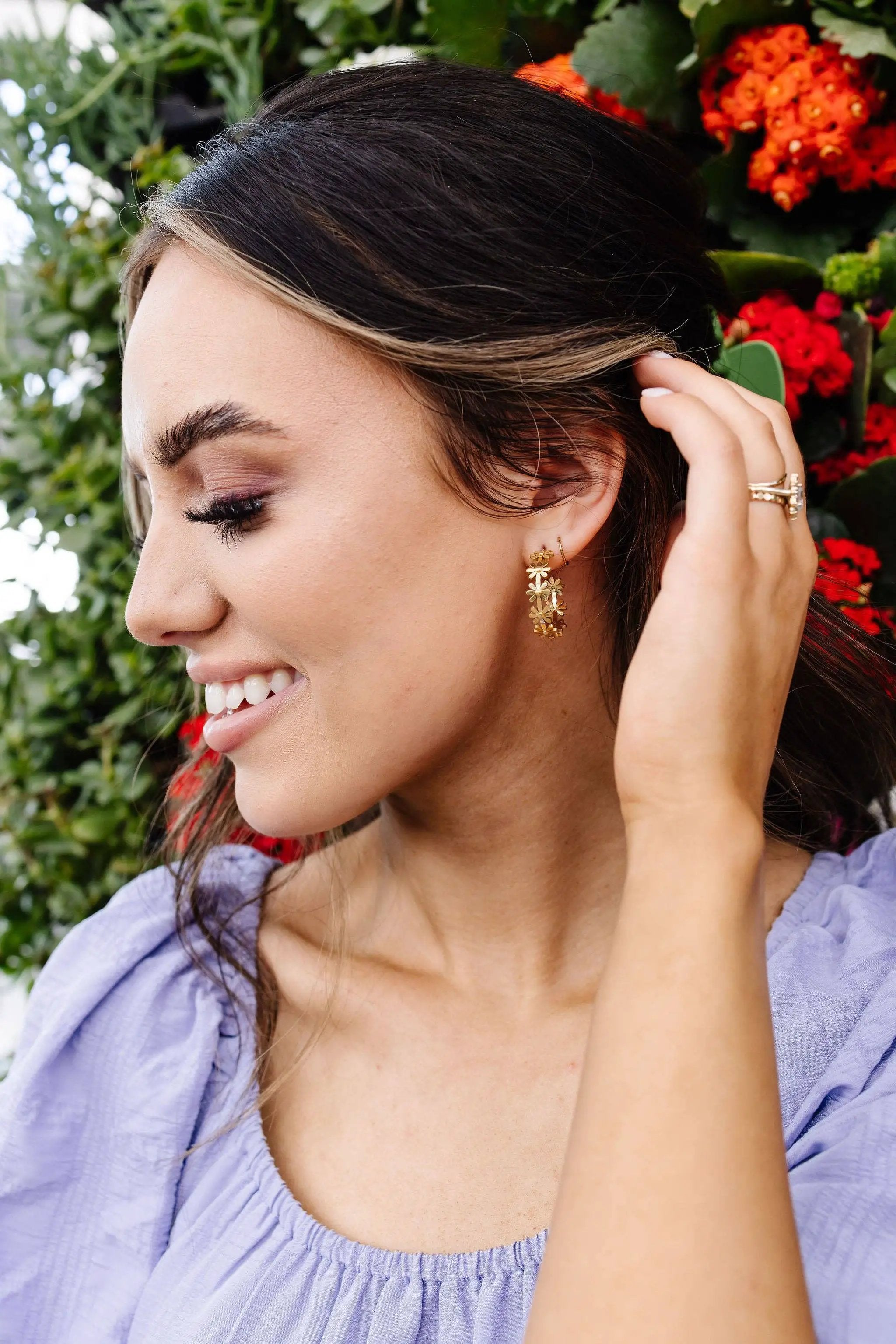 Shop ANDi Gold Daisy Hoops - Hypoallergenic - Earrings