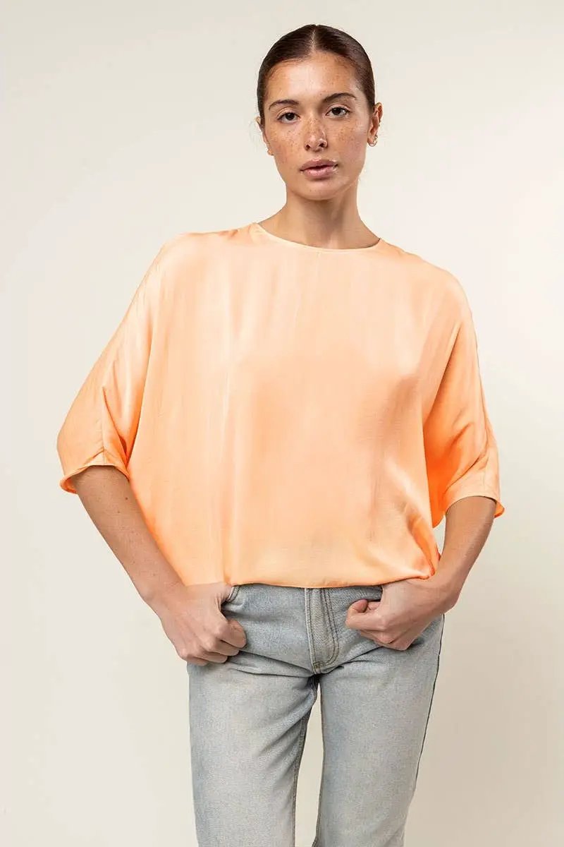 Naked Zebra The Batwing Sleeve Blouse: Peach Fuzz - Blouses