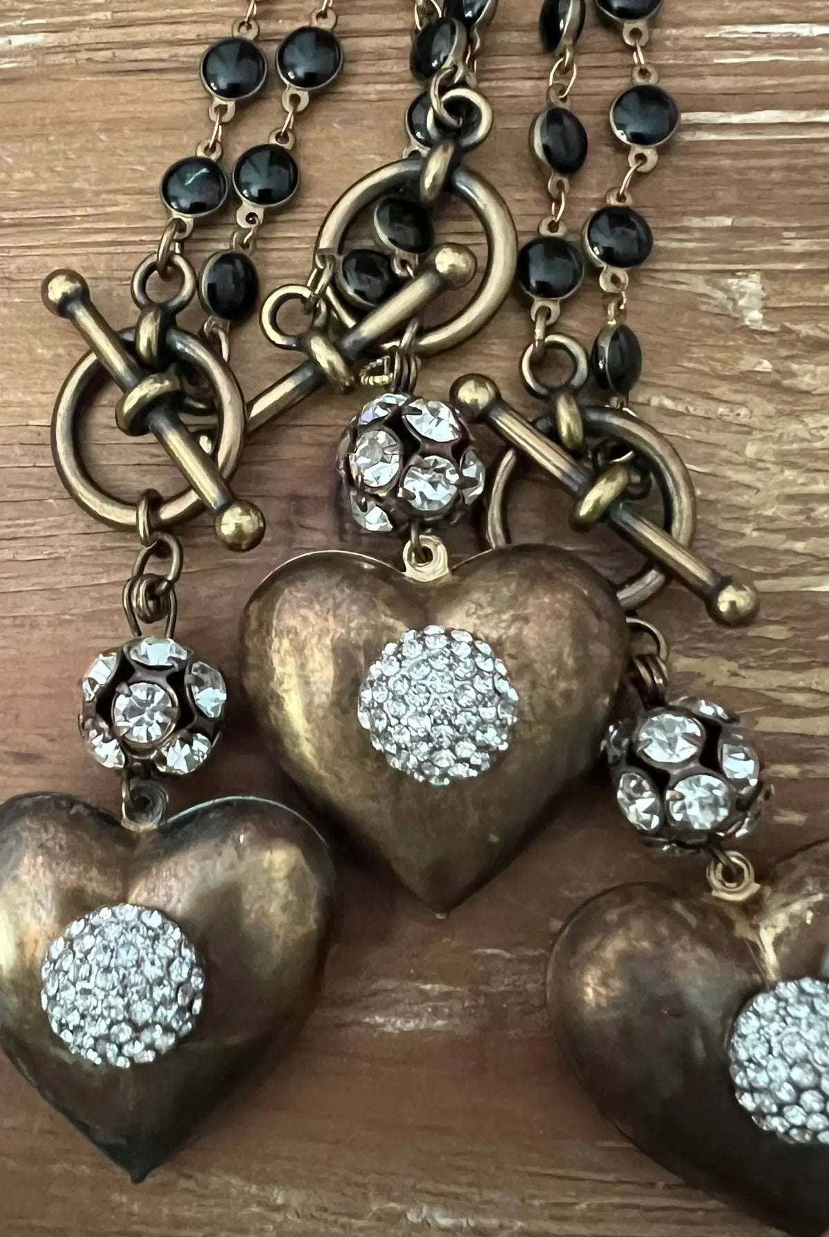 Chasing Cherubs Vintage Crystal Heart Necklace - Necklaces