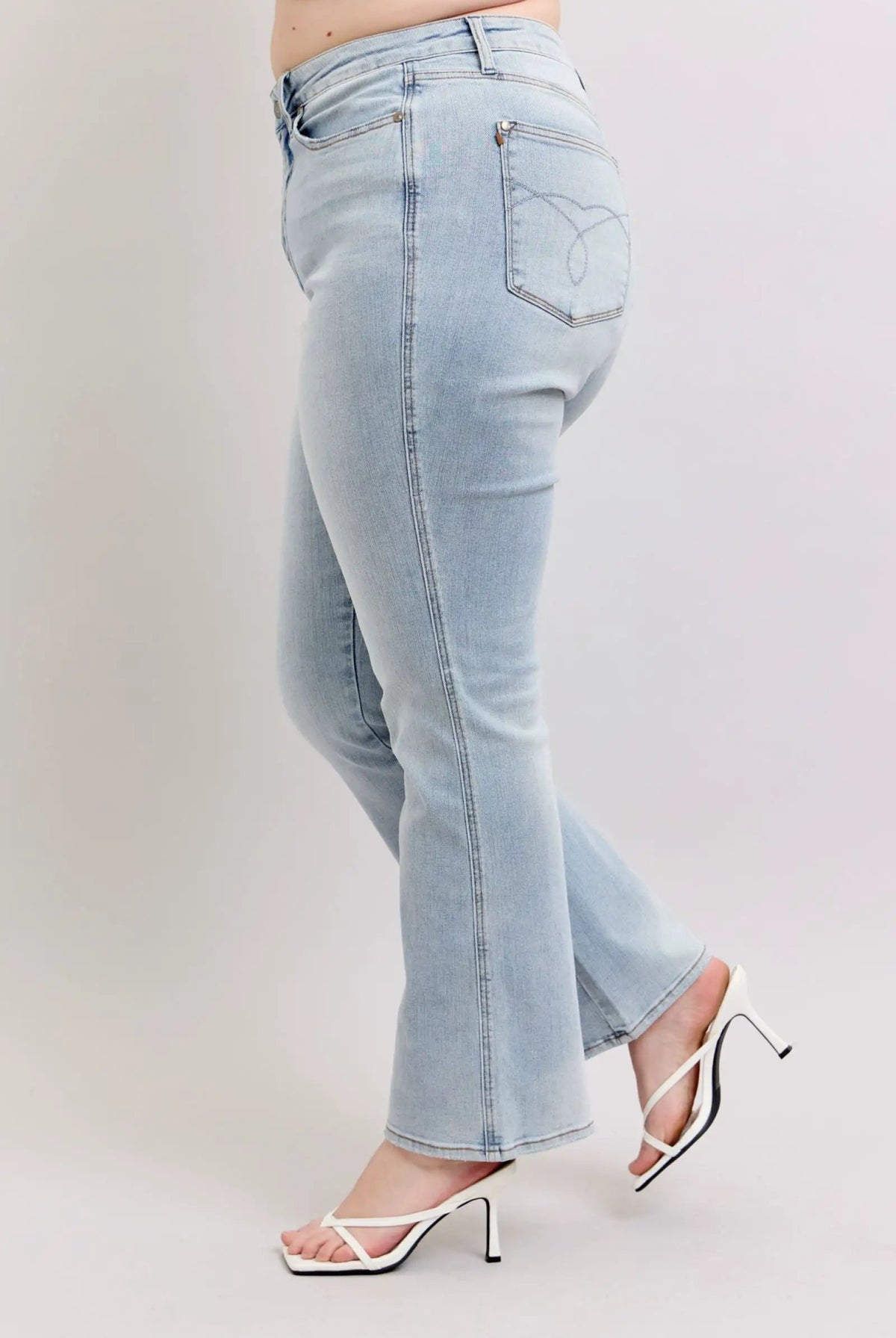 Judy Blue The High Waist Tummy Control Bootcut CURVY Denim Jeans: SHORT & REG Inseam - Jeans Judy Blue High Waisted Tummy Control Bootcut Jeans