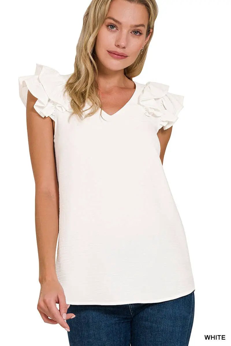 Zenana Zenana Ruffle Sleeve Blouse Collection - Blouses Ruffle Sleeve Blouse