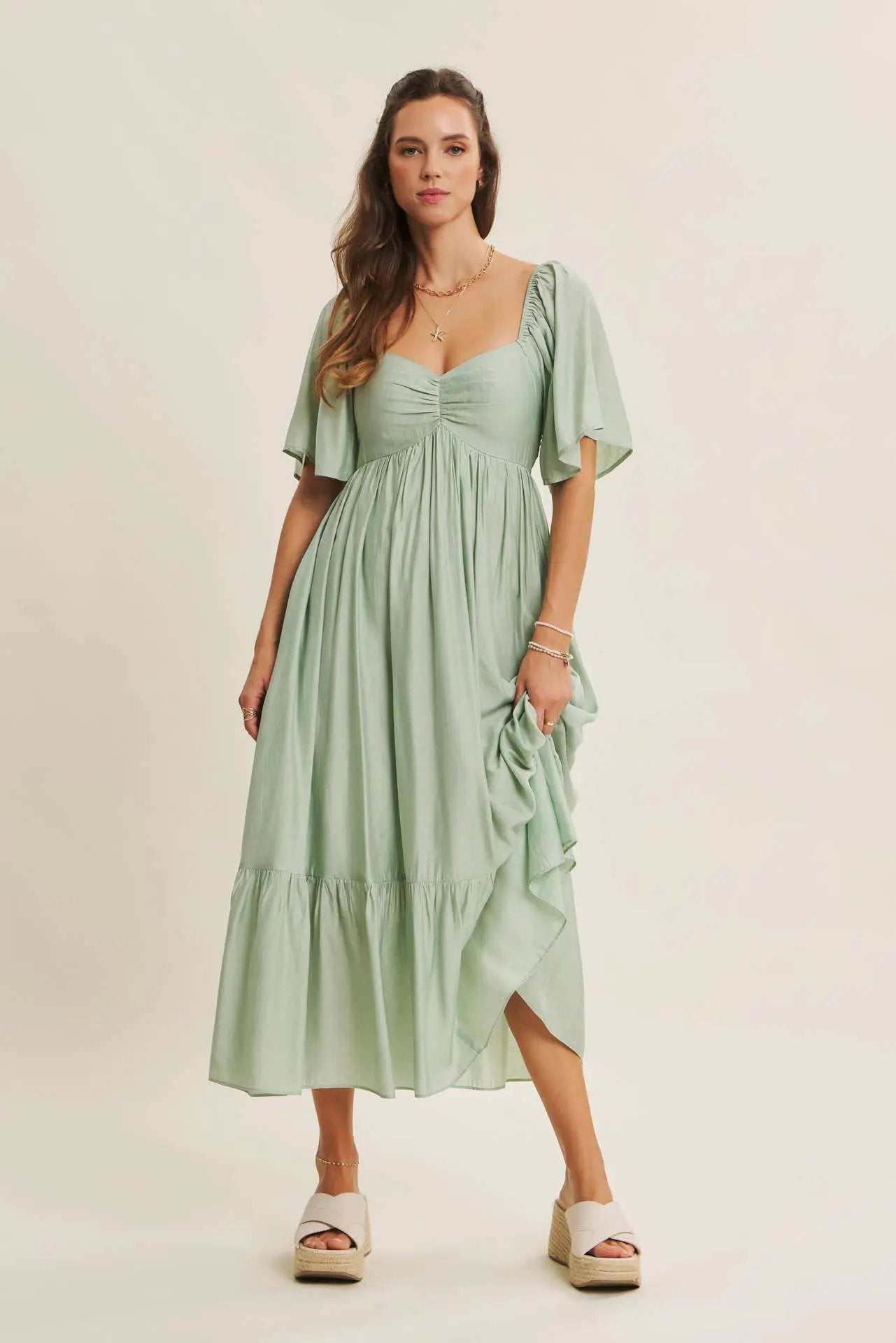 in february The Soft Breeze Mint Midi Dress - Sweaters
