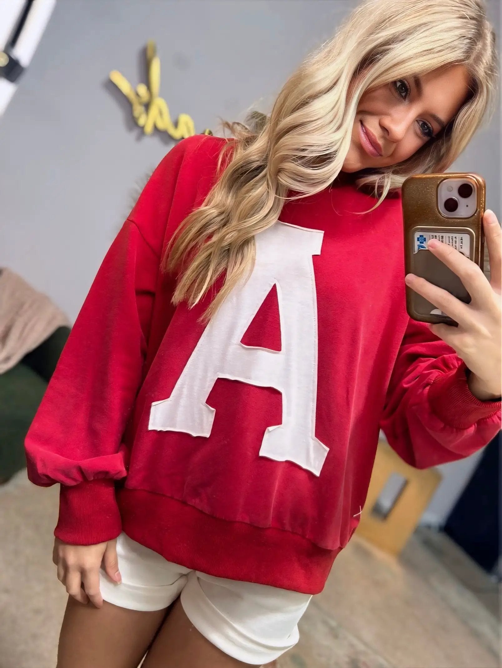 Oddi Oddi ‘Give Me An A’ Acid Washed Gameday Sweatshirt - Sweatshirts A sweatshirt