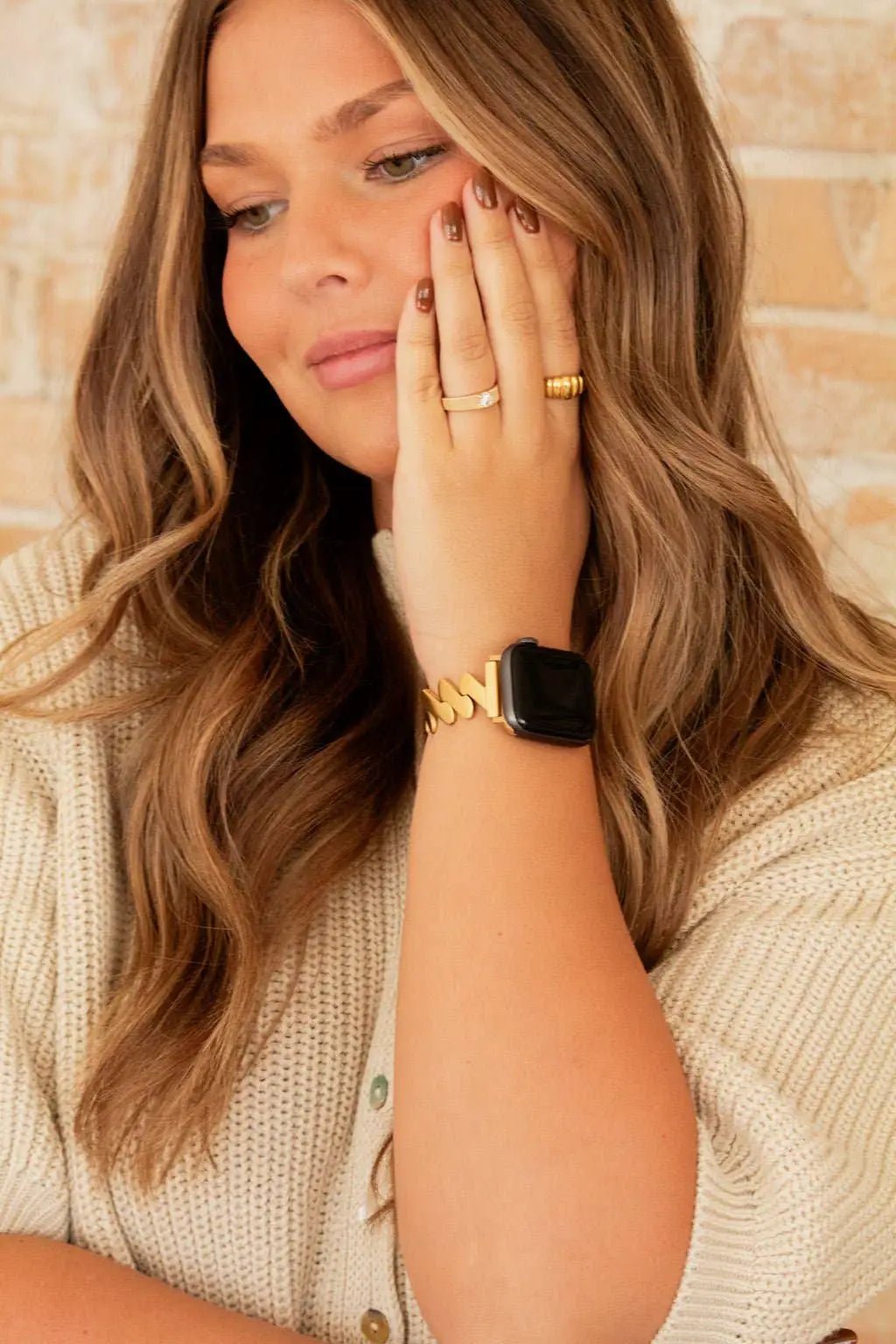 Shop ANDi Squiggle Chain Gold Watch Band - Watch Bands