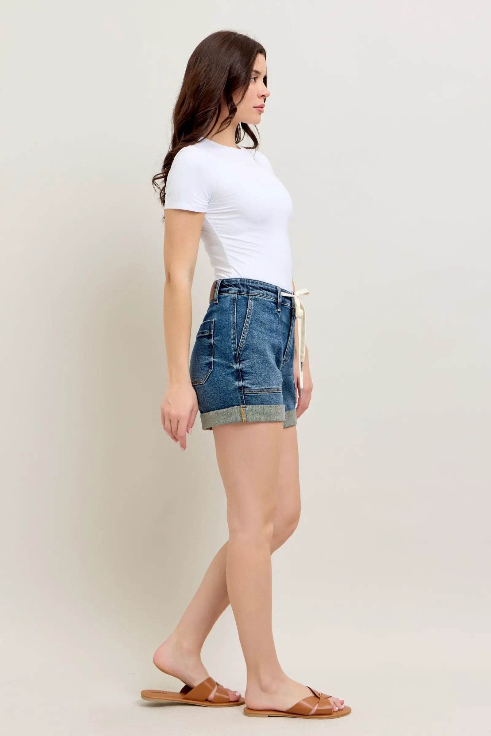 Judy Blue The High Waist Cuff Jogger Shorts - Shorts Judy Blue High Waisted Cuff Jogger Shorts