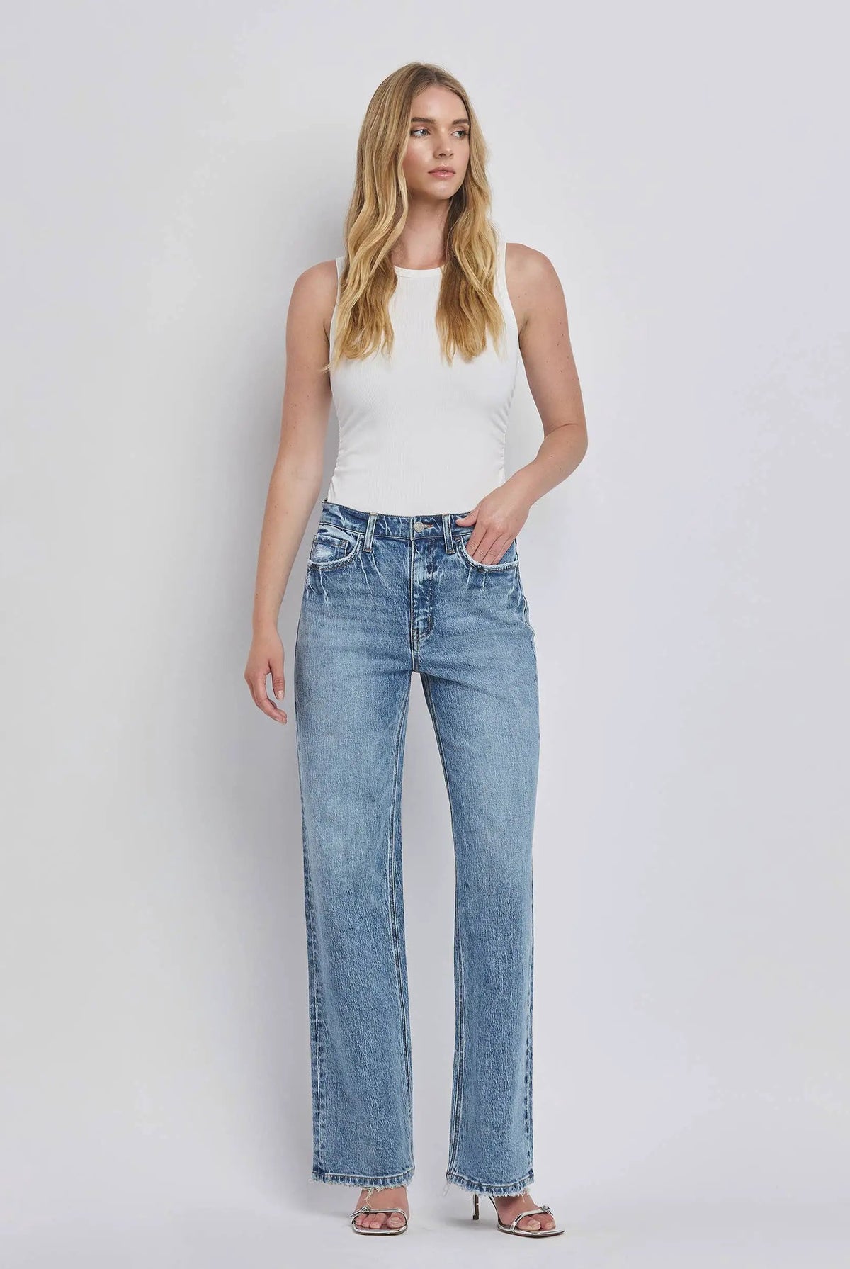 VERVET by FLYING MONKEY VERVET 90'S Super High Rise Wide Leg Jeans - Jeans