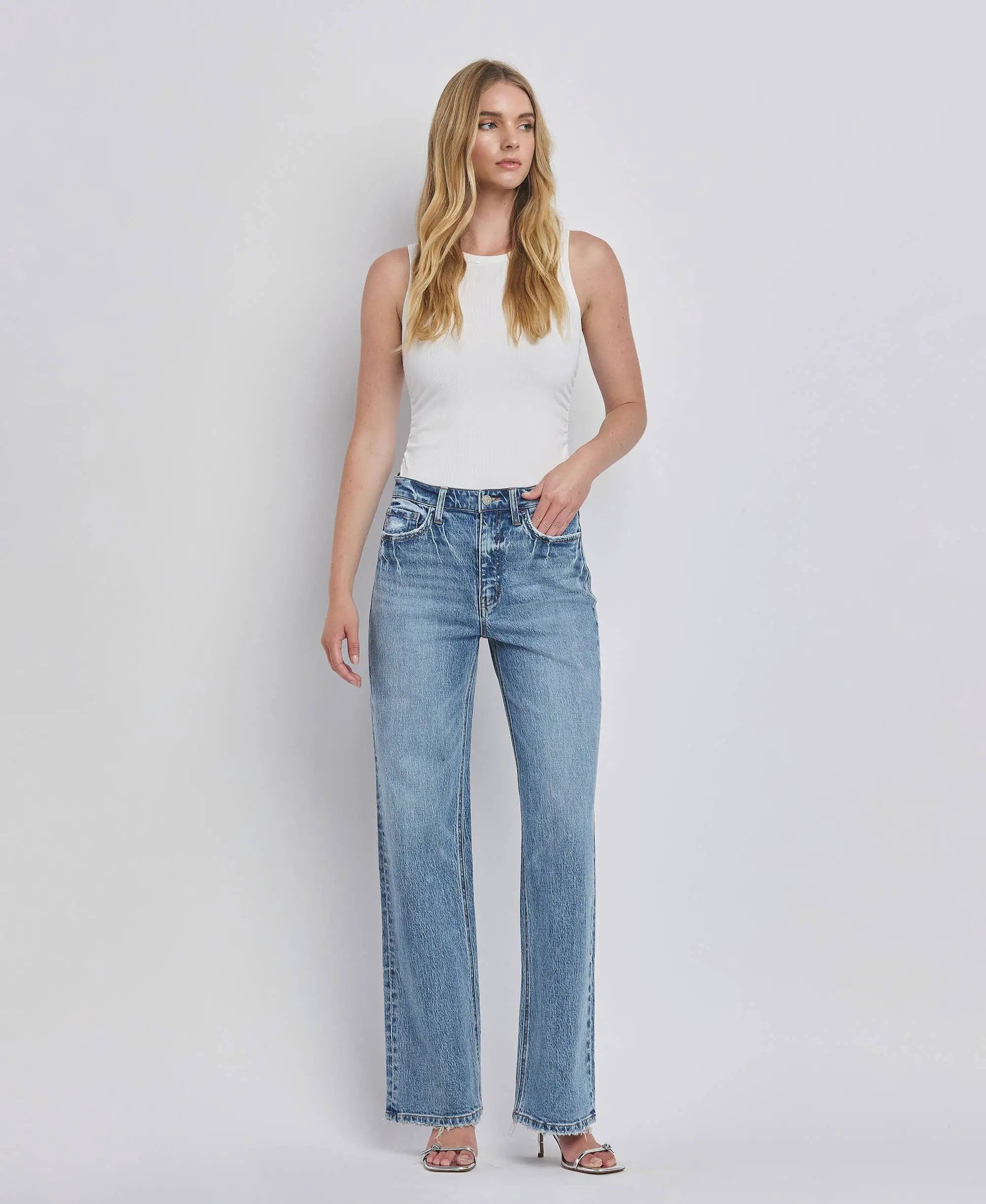 VERVET by FLYING MONKEY VERVET 90'S Super High Rise Wide Leg Jeans - Jeans