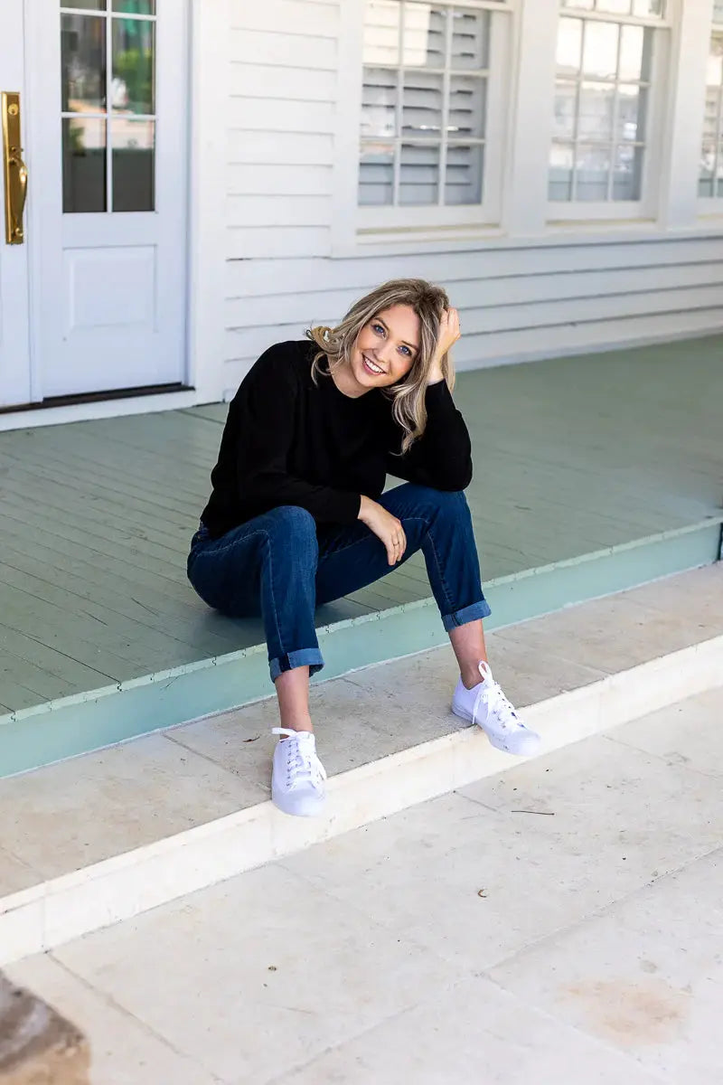 Grace & Emma Strike Your Interest Crop Sweatshirt - Sweatshirts