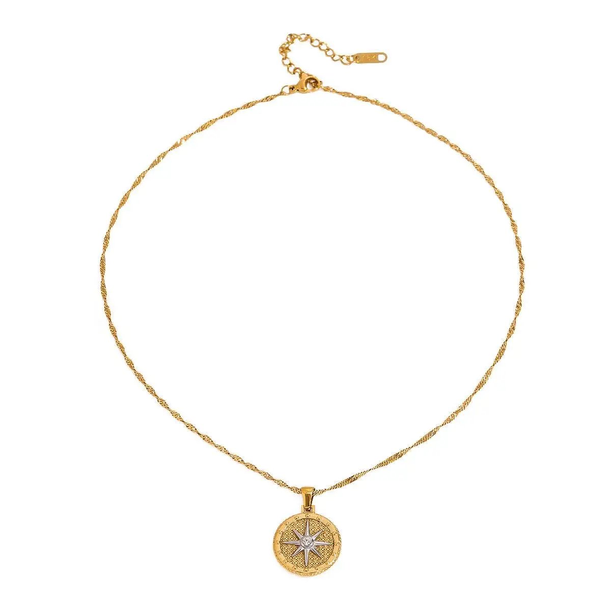 Savvy Bling The Golden Constellation Compass Necklace (Water Resistant) - Necklaces
