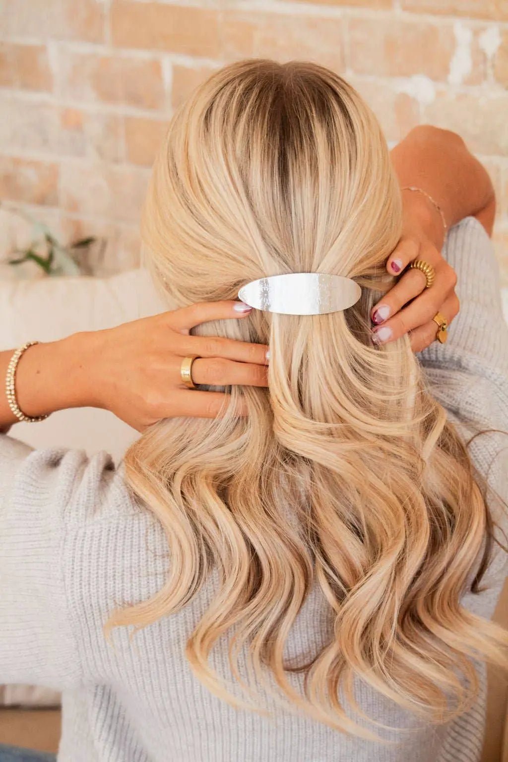 Shop ANDi The Textured Daisy Barrette: Gold - Hair Accessories barrette