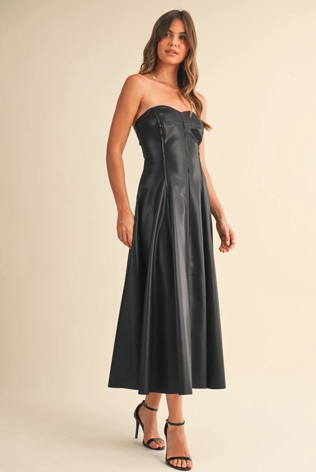 Klesis The After Dark Faux Leather Midi Dress - Dresses