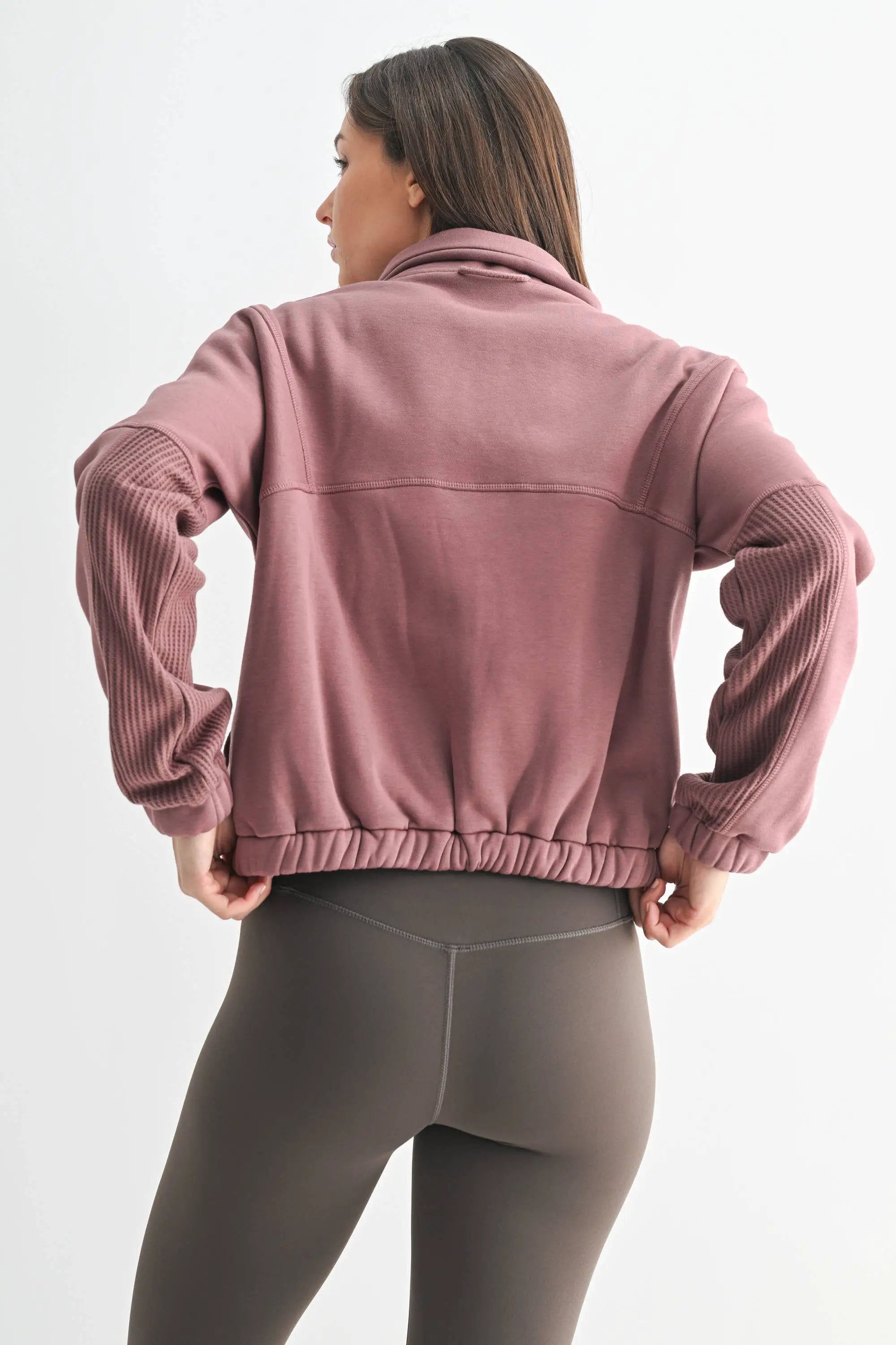 Mono B Mono B - Tundra Thermal Half-Zip in Rose Taupe - Sweatshirts Mono B - Tundra Thermal Half-Zip