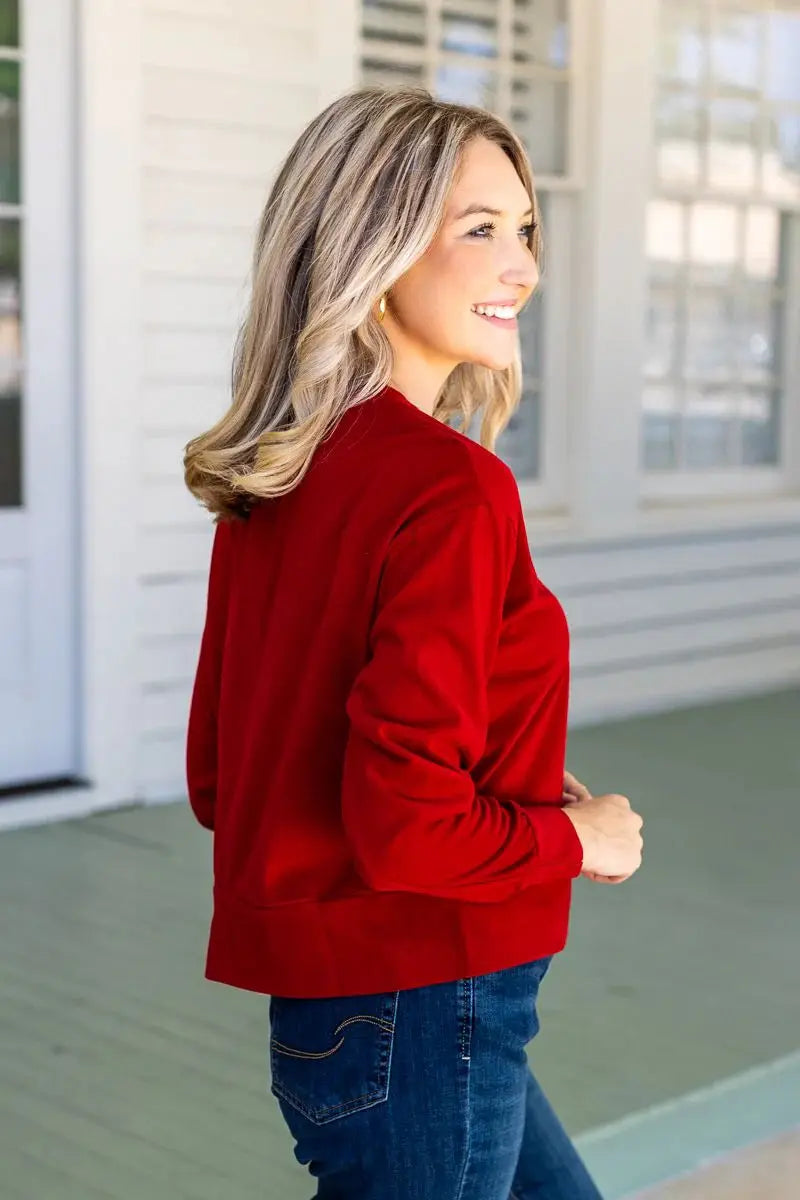 Grace & Emma Strike Your Interest Crop Sweatshirt - Sweatshirts