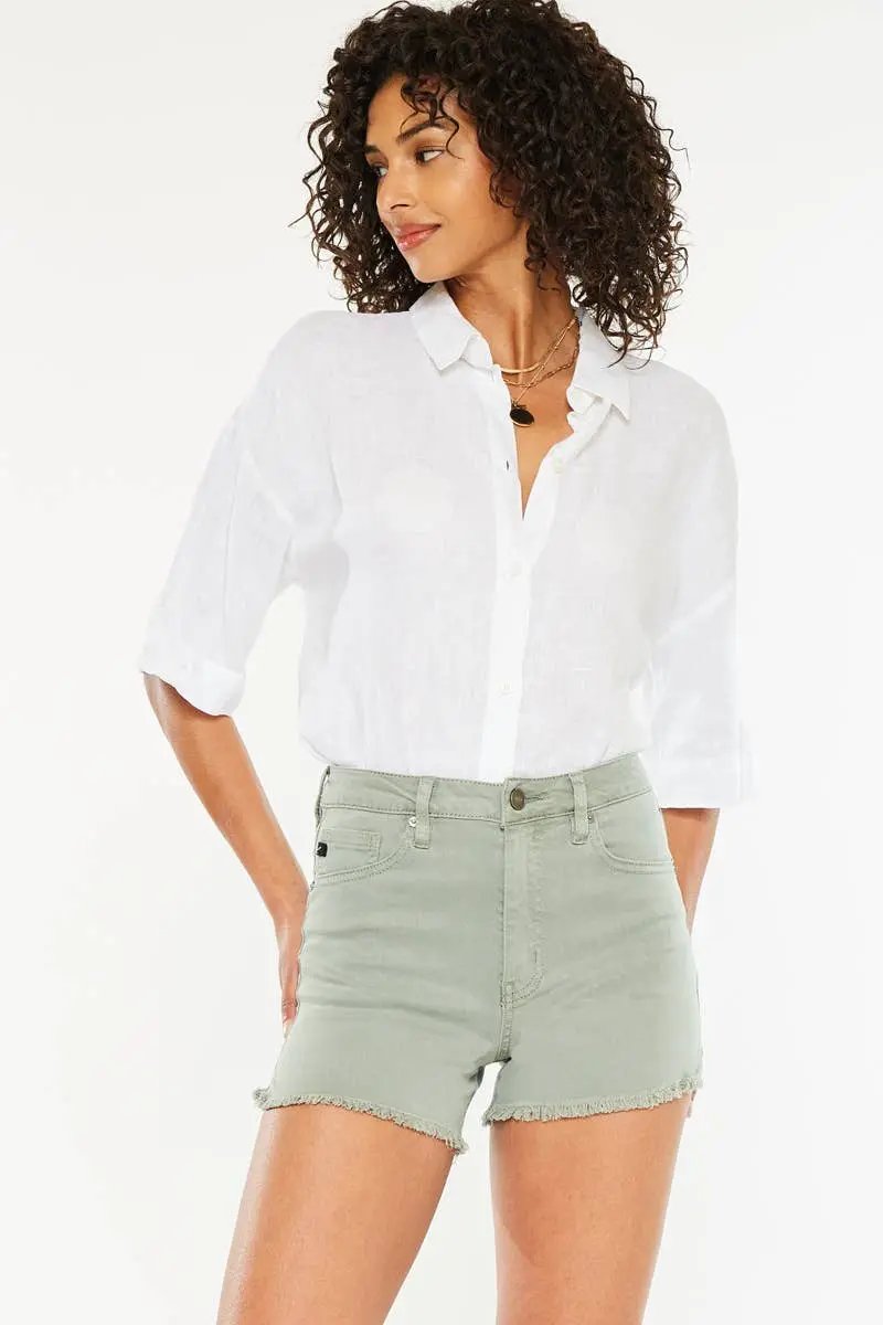 Kan Can USA KanCan Olive Green Shorts - Shorts